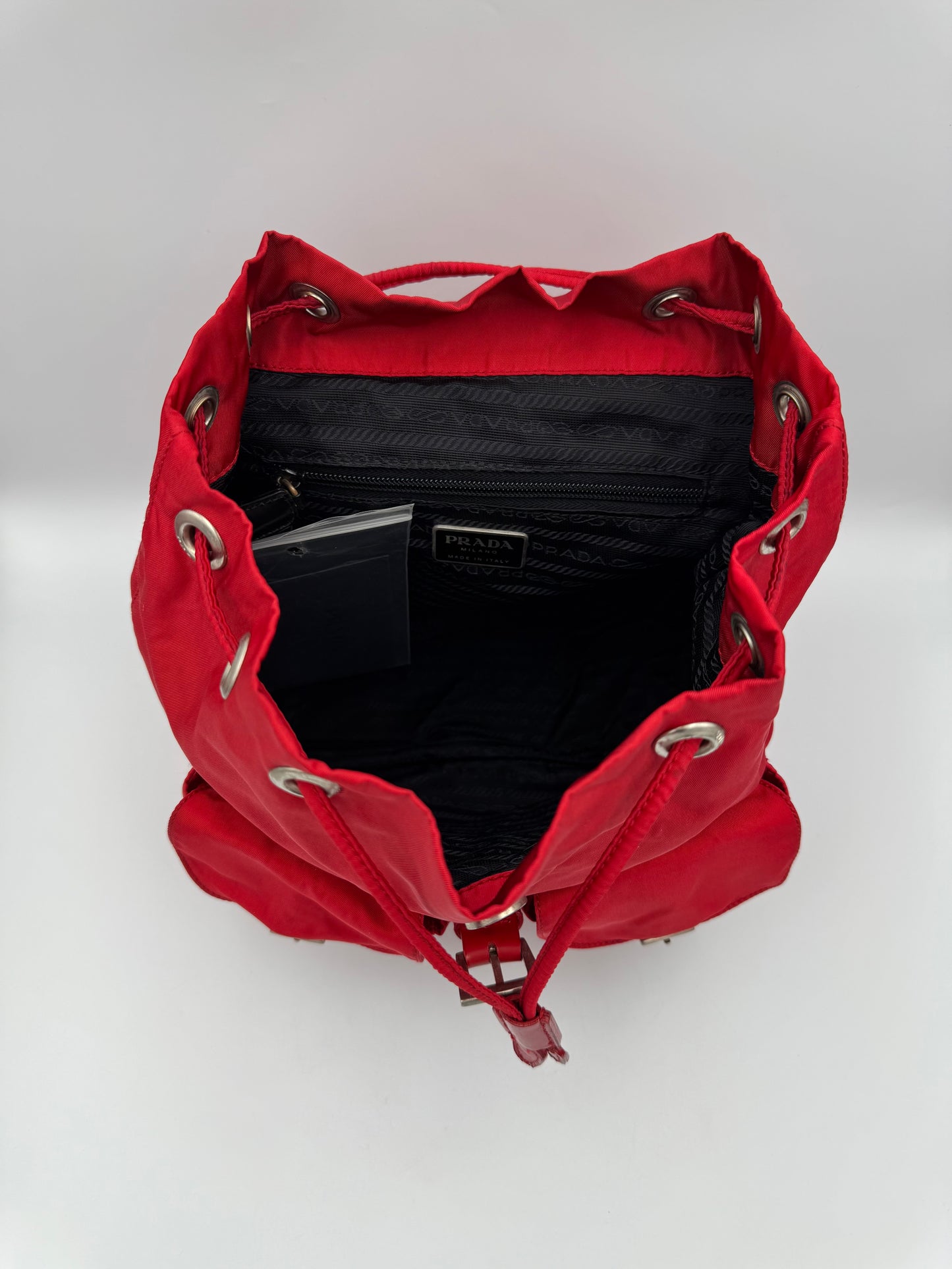 PRADA Red Vela Small Backpack