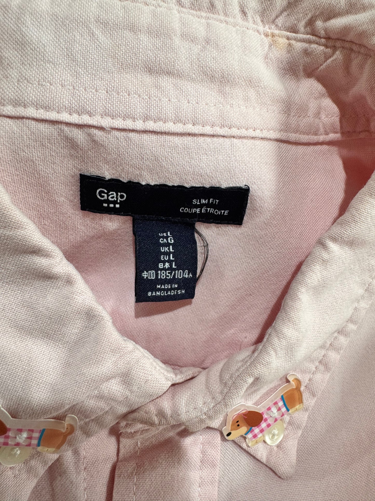 Upcycled Gap pink shirt - size L