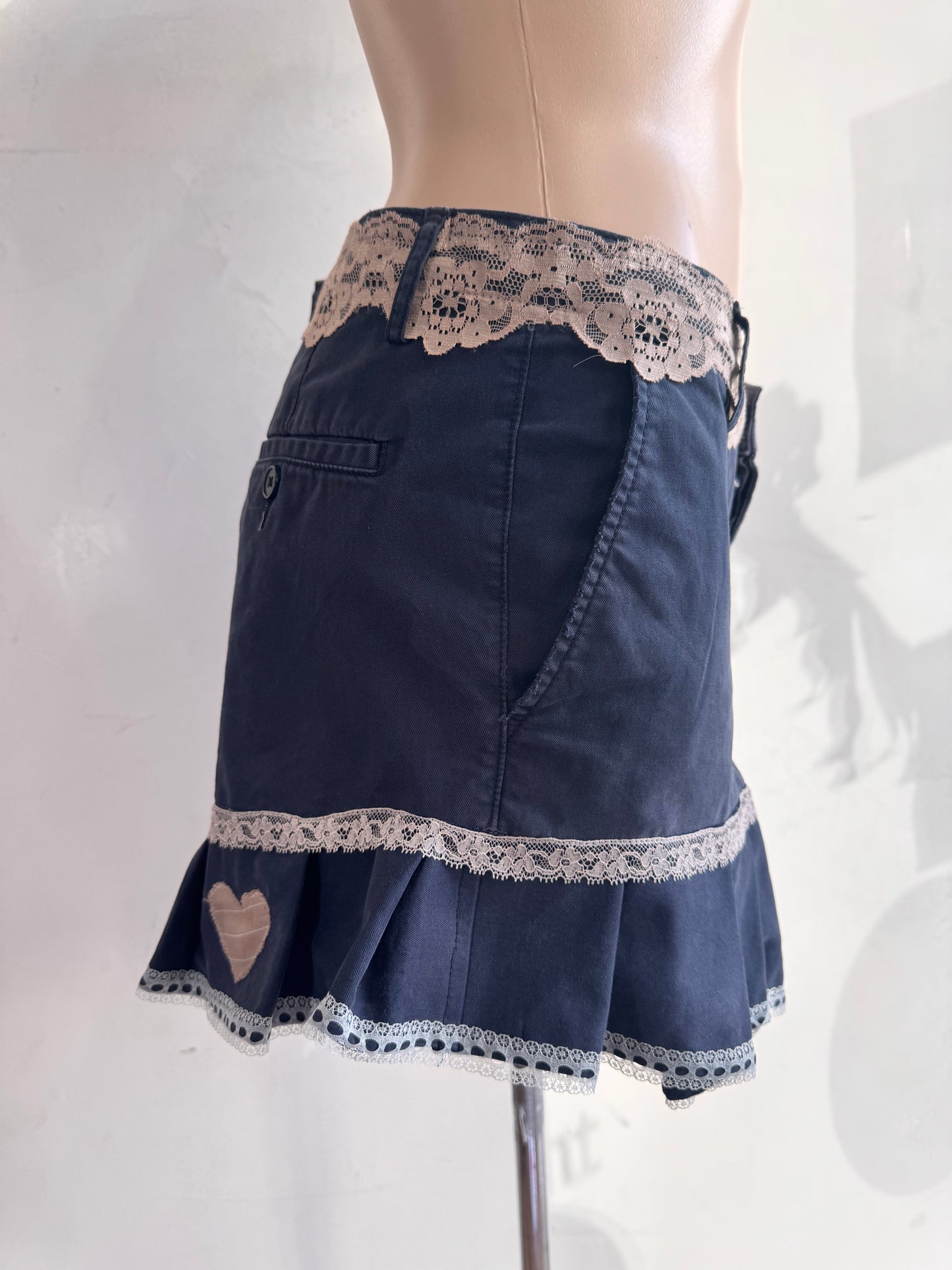 Upcycled H&M Navy Skirt - size 14