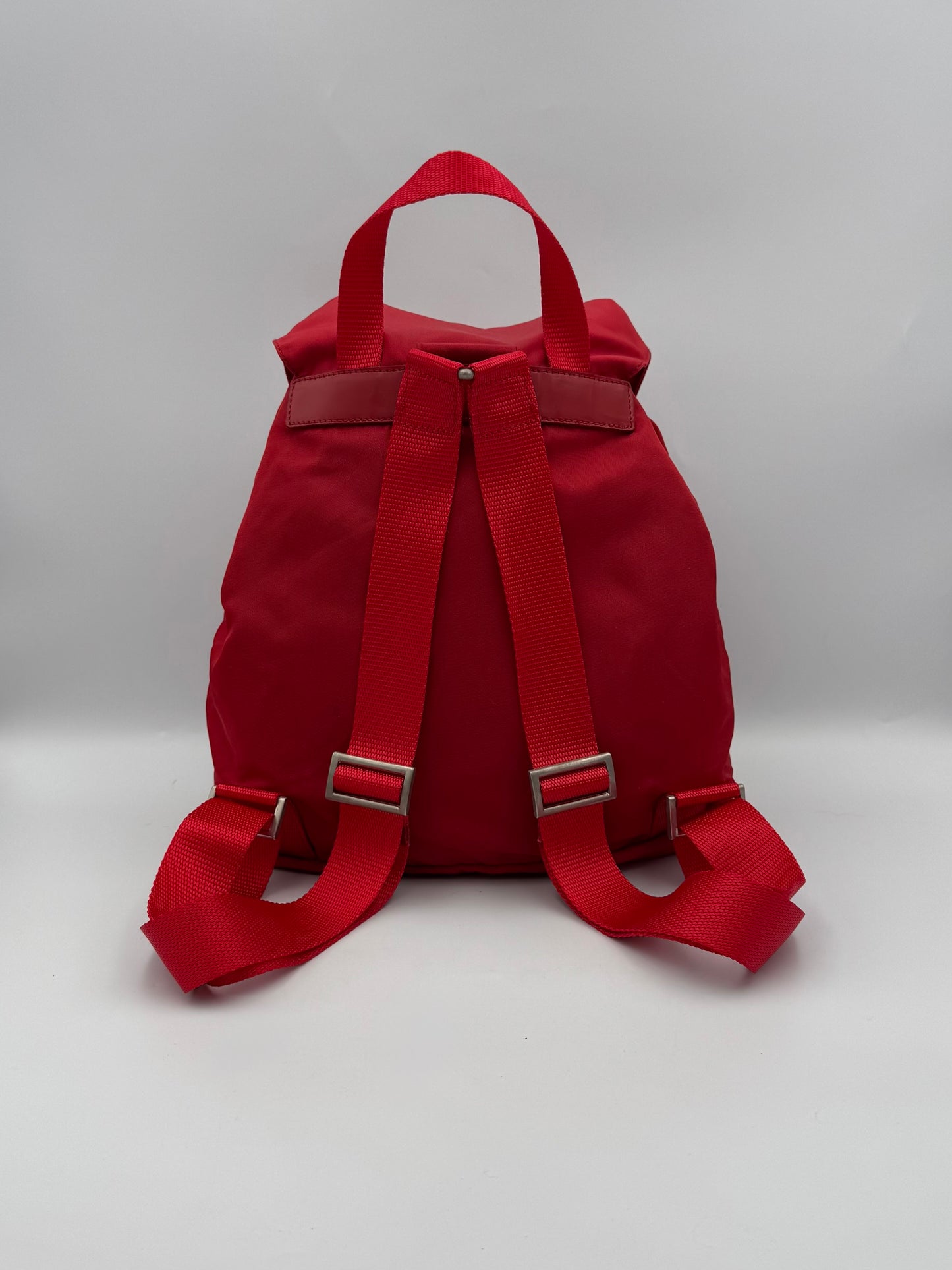 PRADA Red Vela Small Backpack
