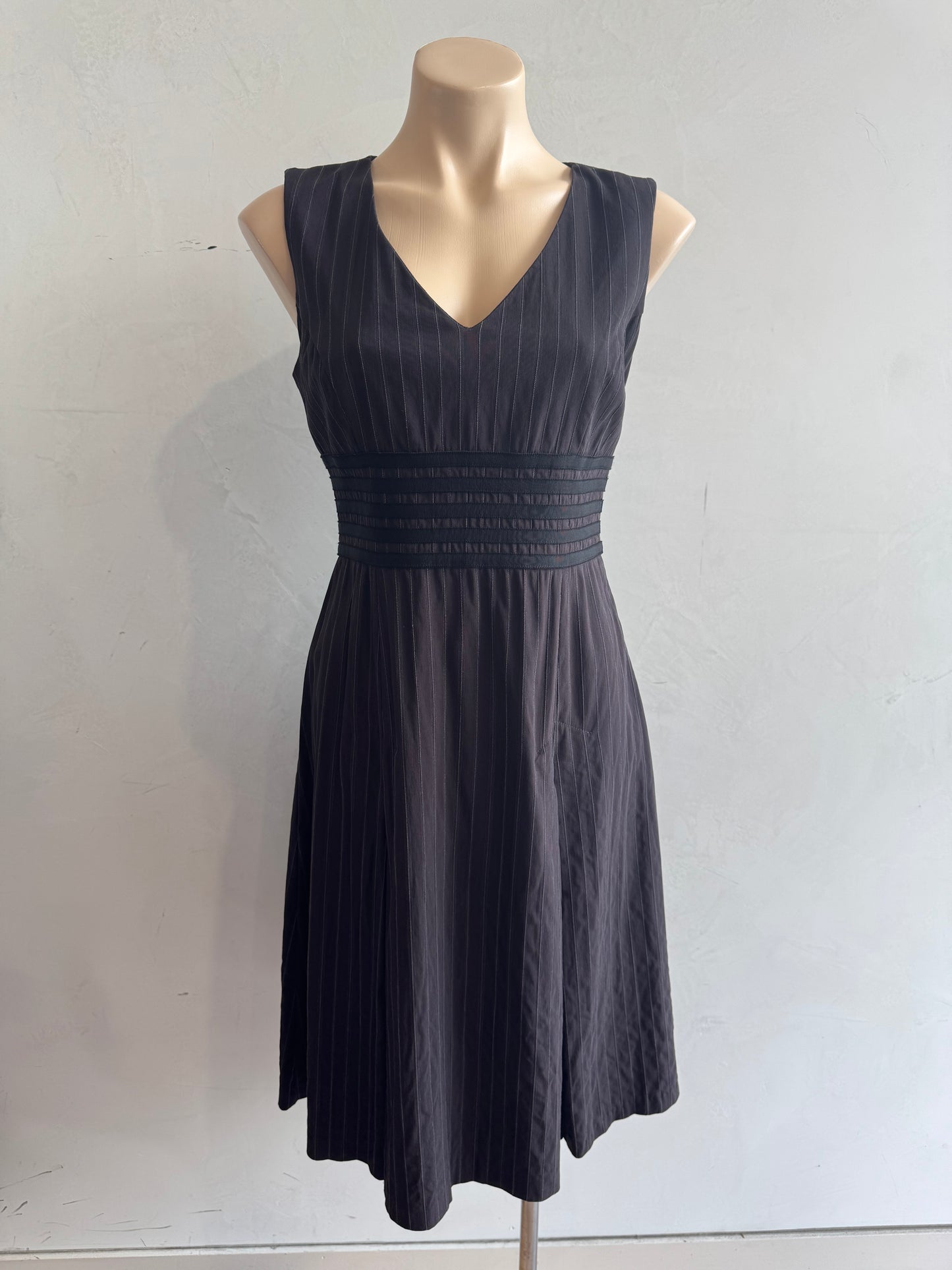 Vintage Cue brown stripe dress - size 10