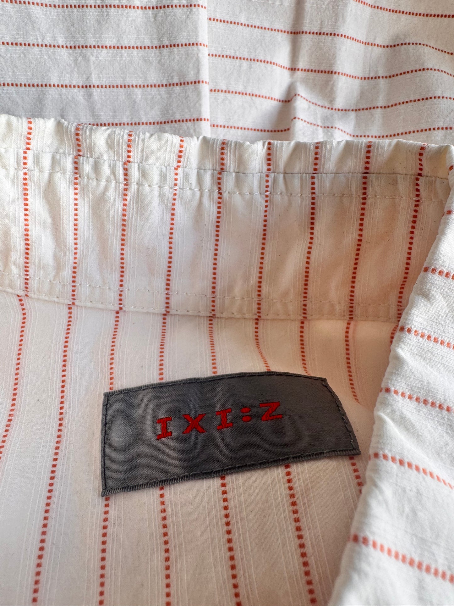 Upcycled IXIZ Oranges and Cream stripe shirt - size S