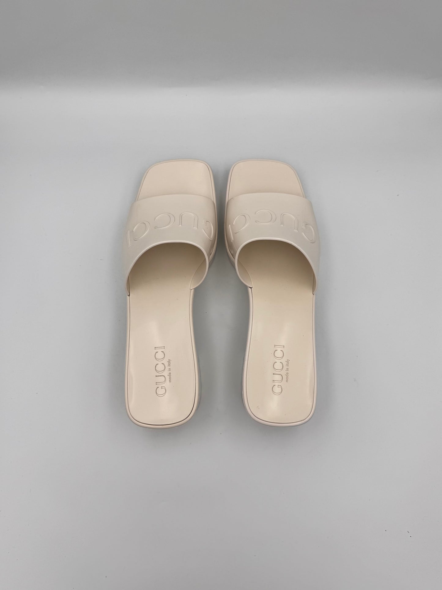GUCCI Rubber Platform Sandals Size 39