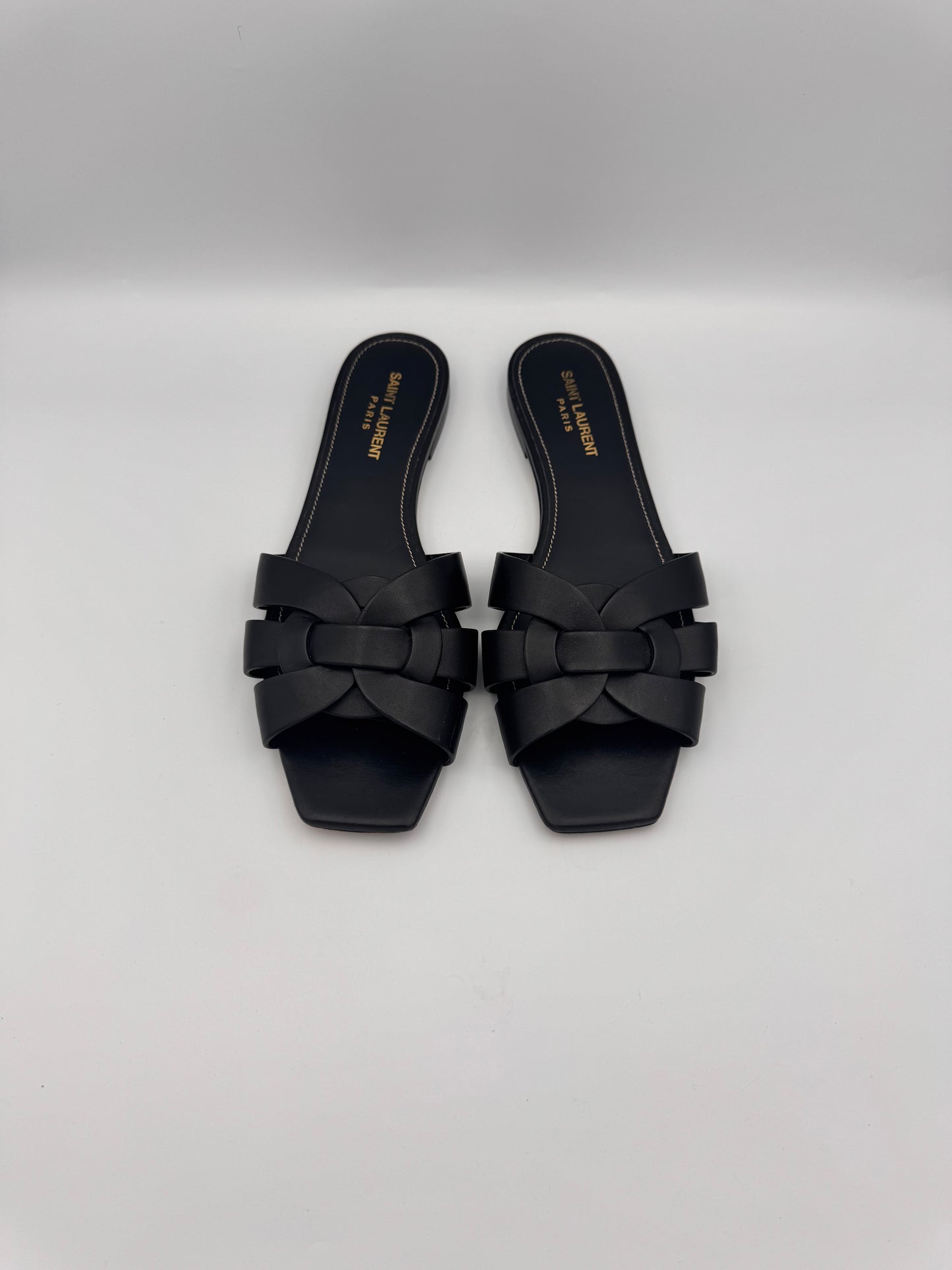 Yves Saint Laurent Black Slides Size 40