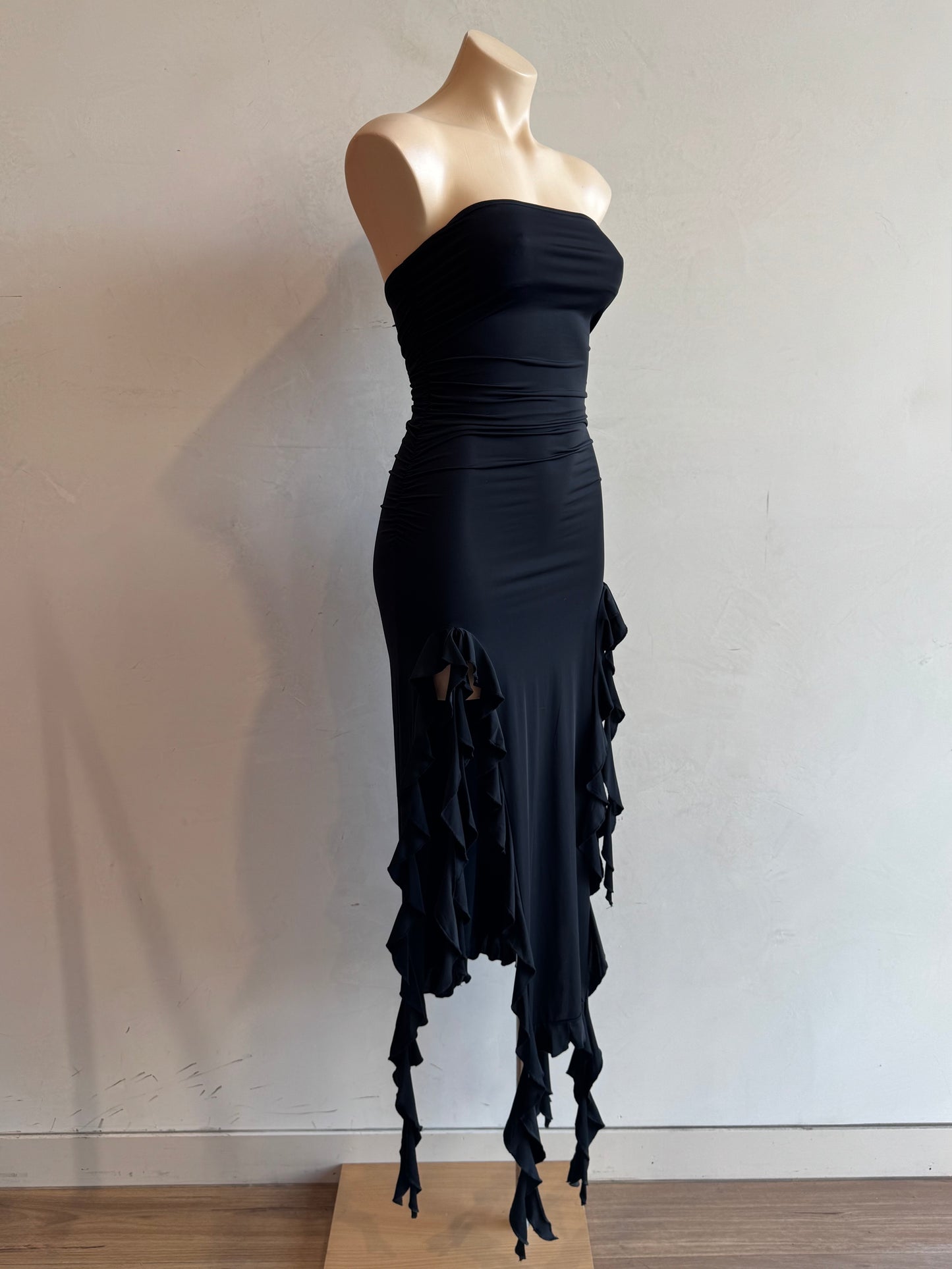 Lioness Black Strapless Dress - size S