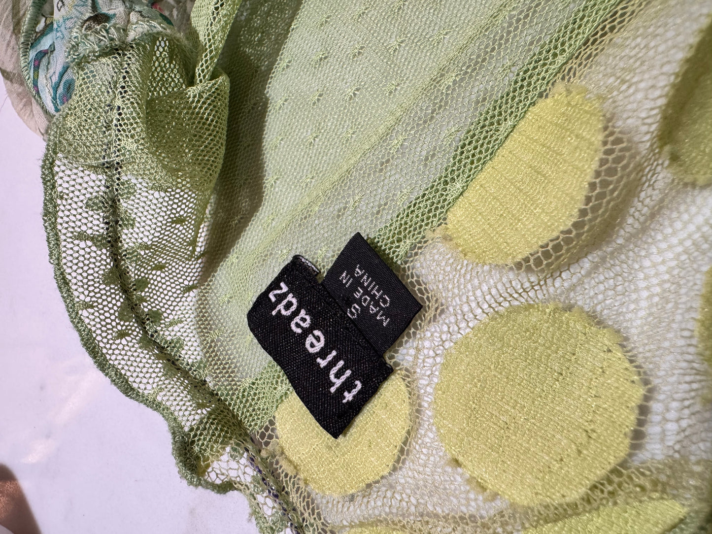 Threadz Green Mesh Top - size S
