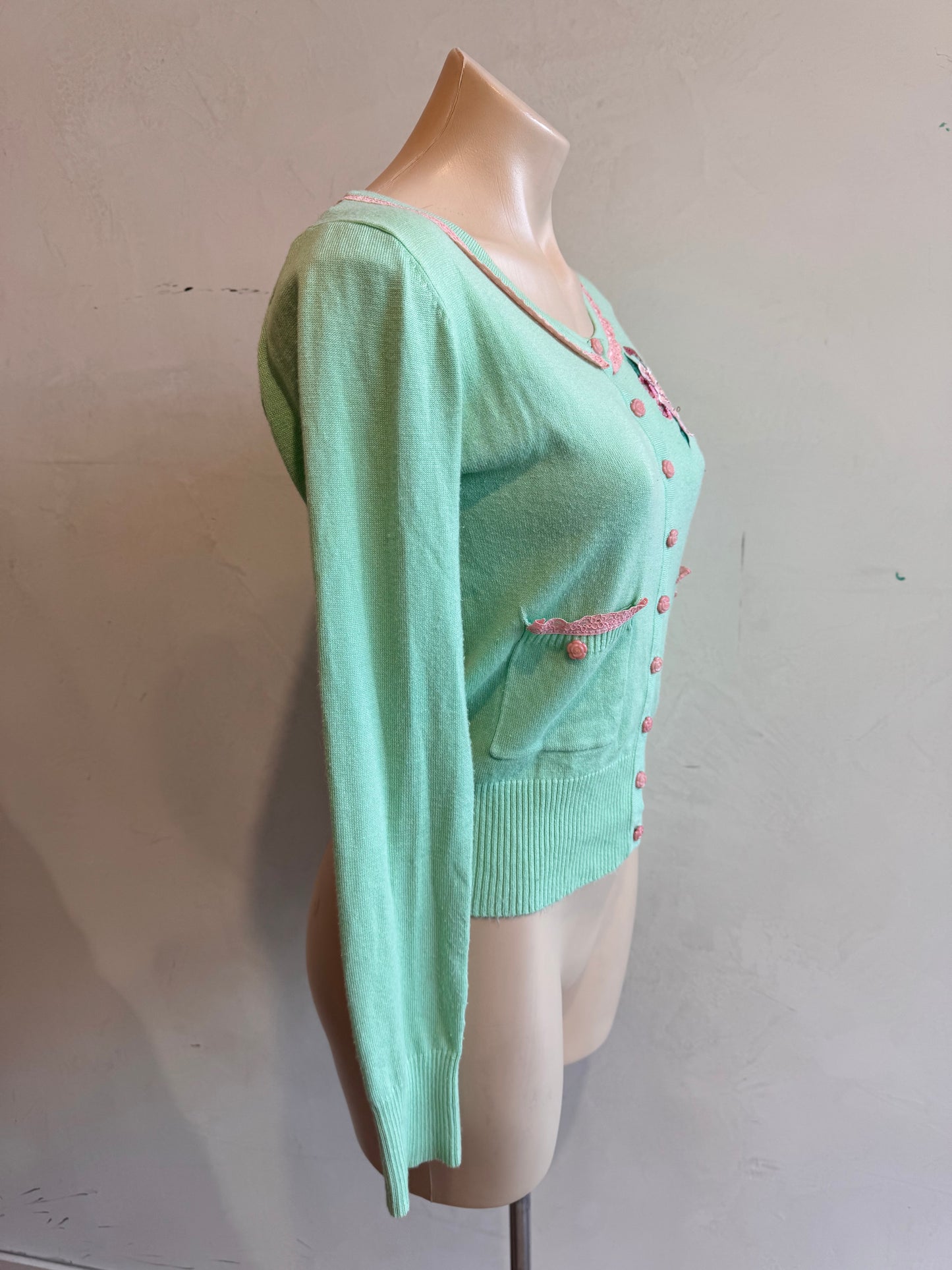 Voodoo Vixen green cardigan - size M