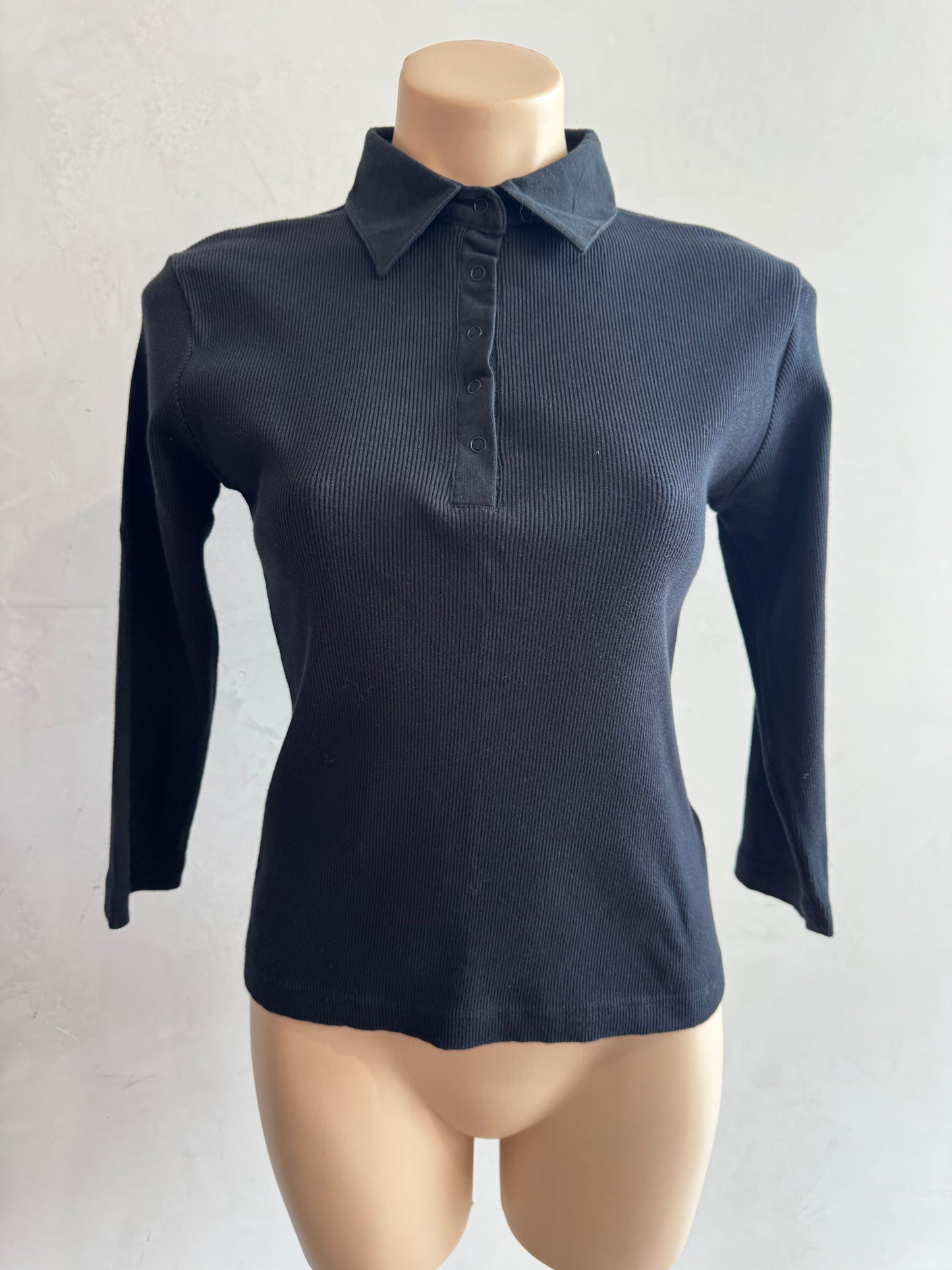 Yvonne Black polo top - size 10