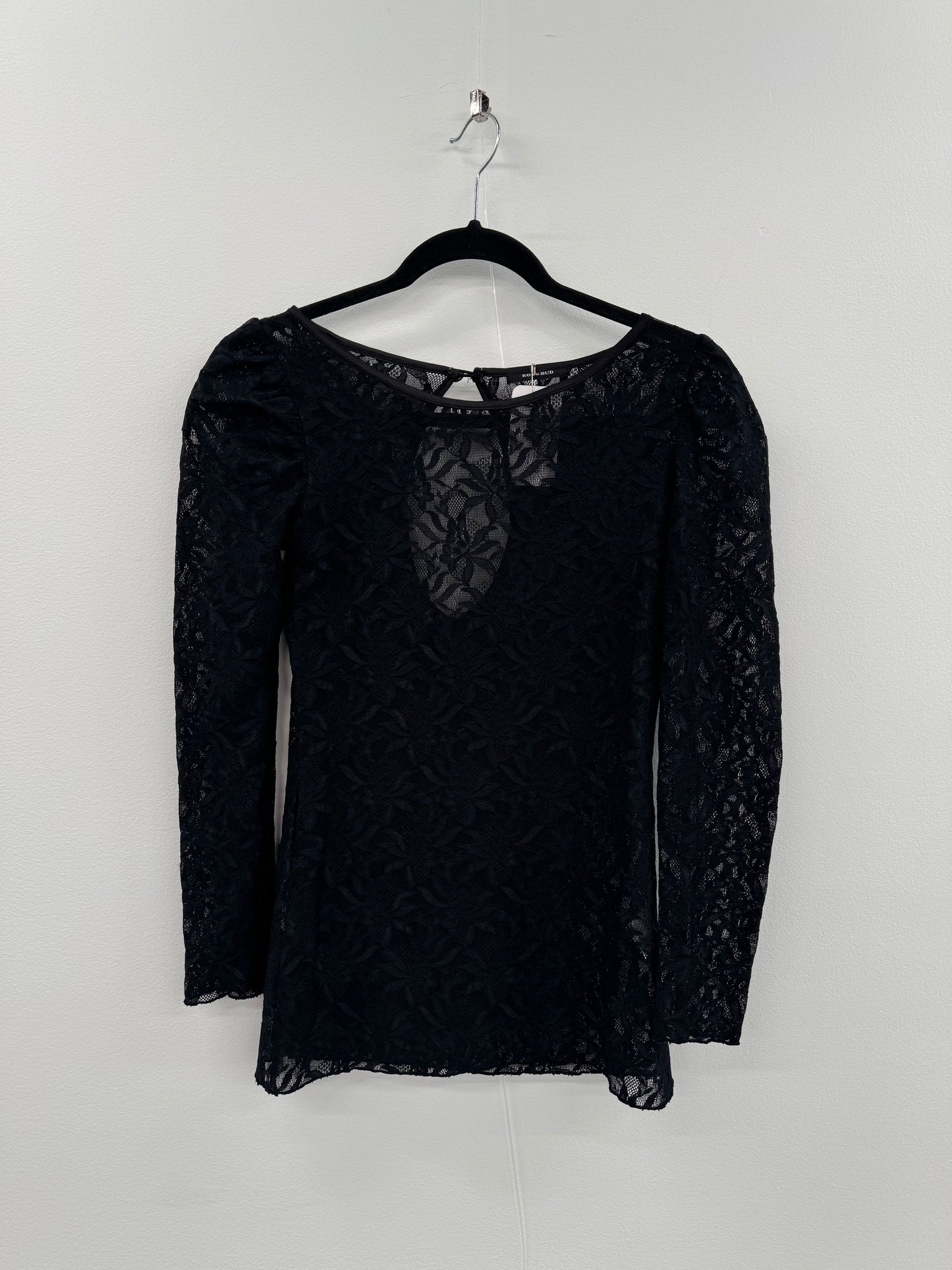 Rosebud Black Lace Top - Size S