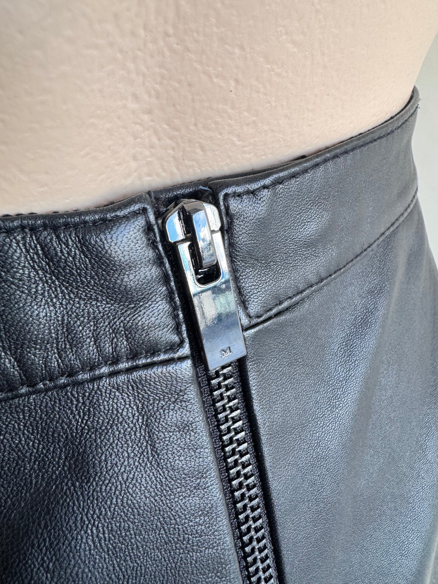 Marcs Black Mini Leather Skirt - size 6