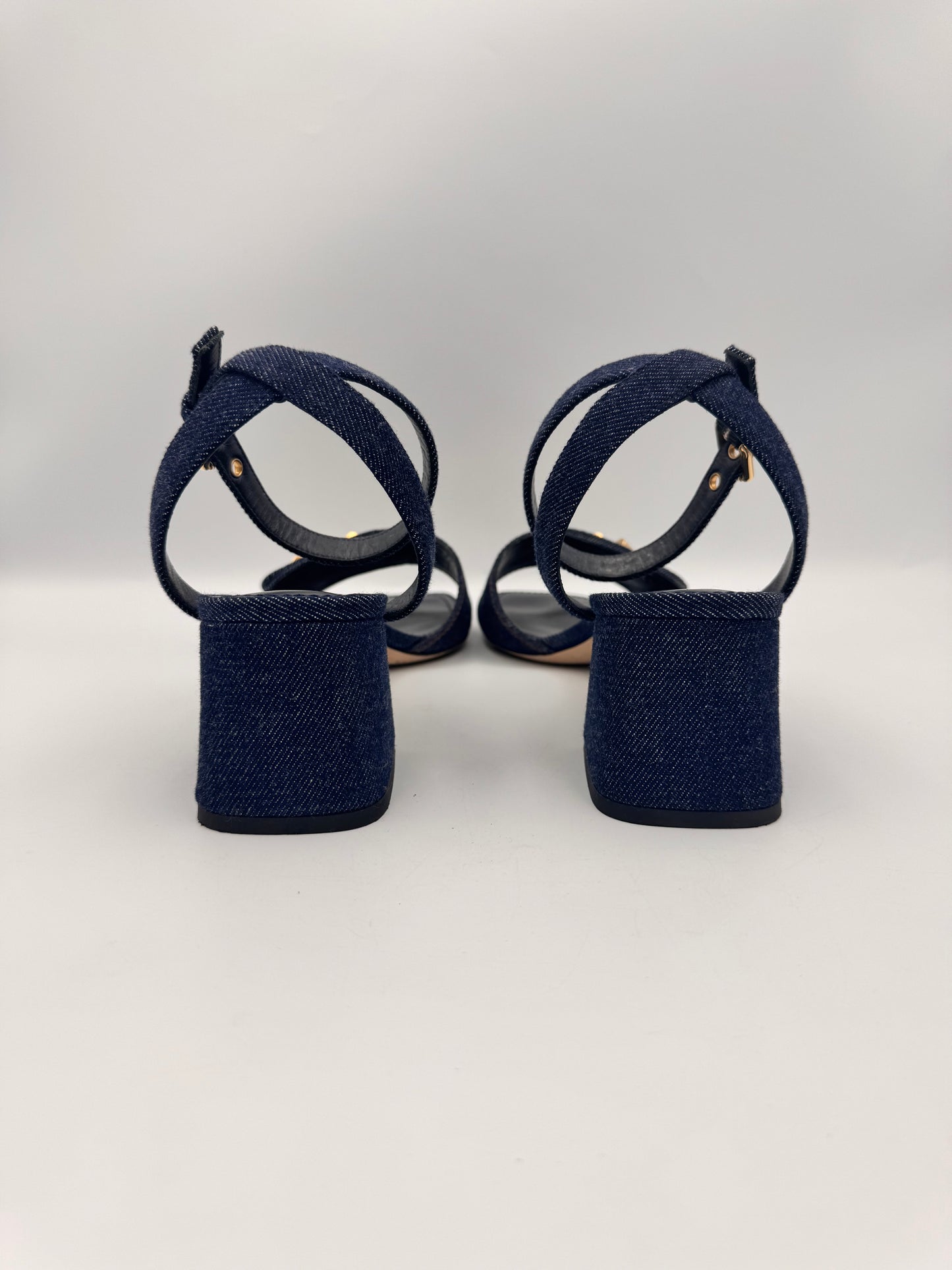 LOUIS VUITTON Denim Sandals Size 39