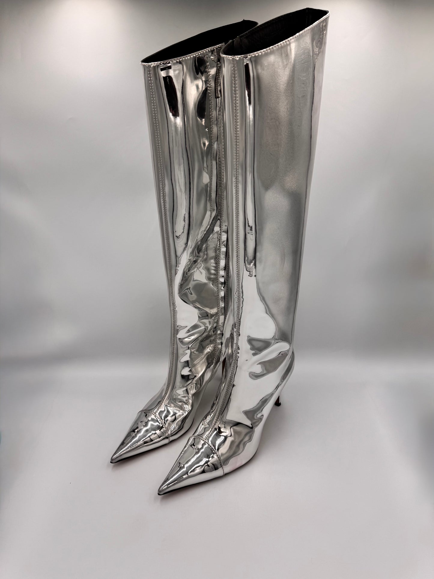 ALEXANDRE VAULTHIER Silver Knee-High Boots size 39