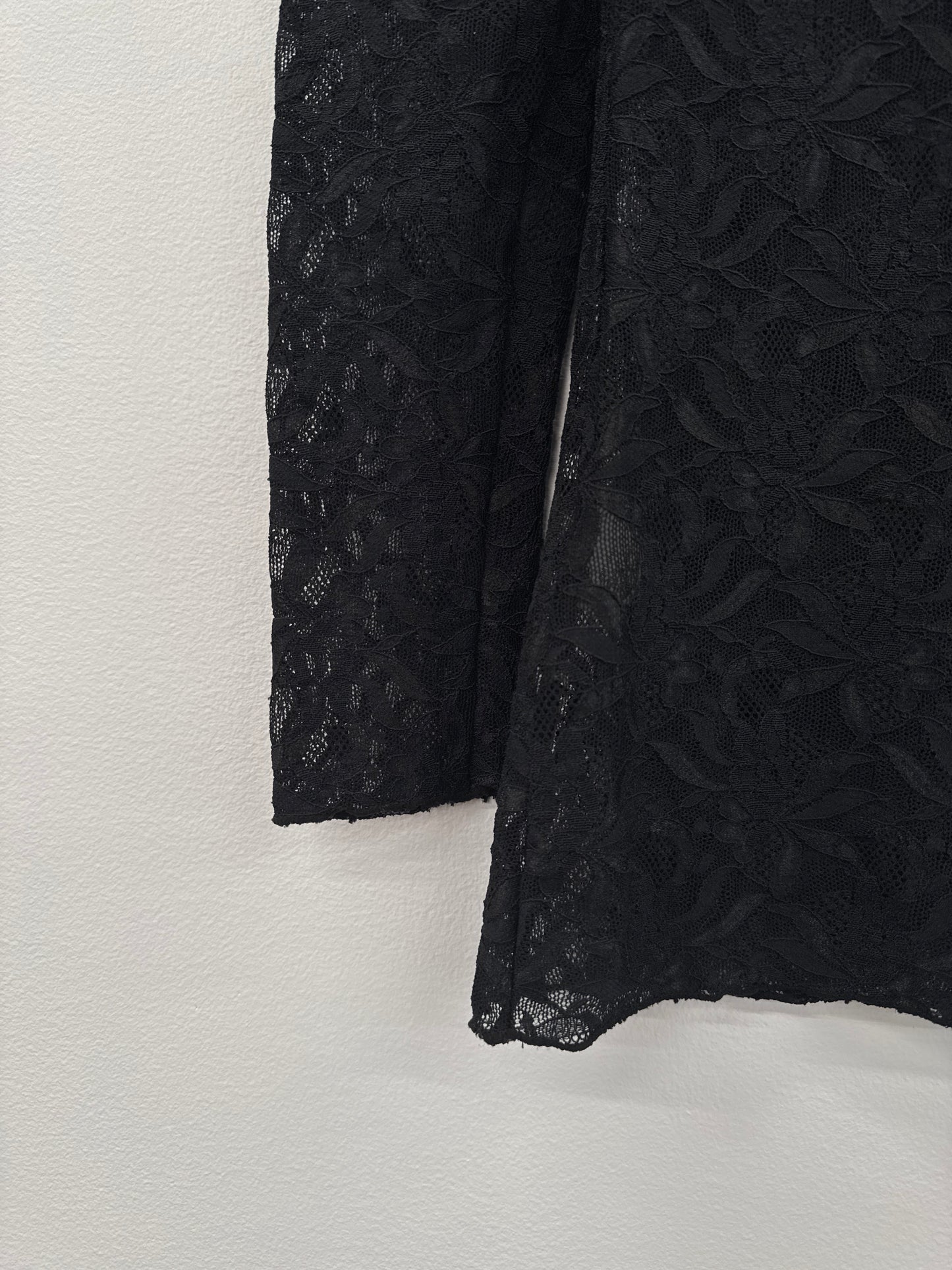 Rosebud Black Lace Top - Size S