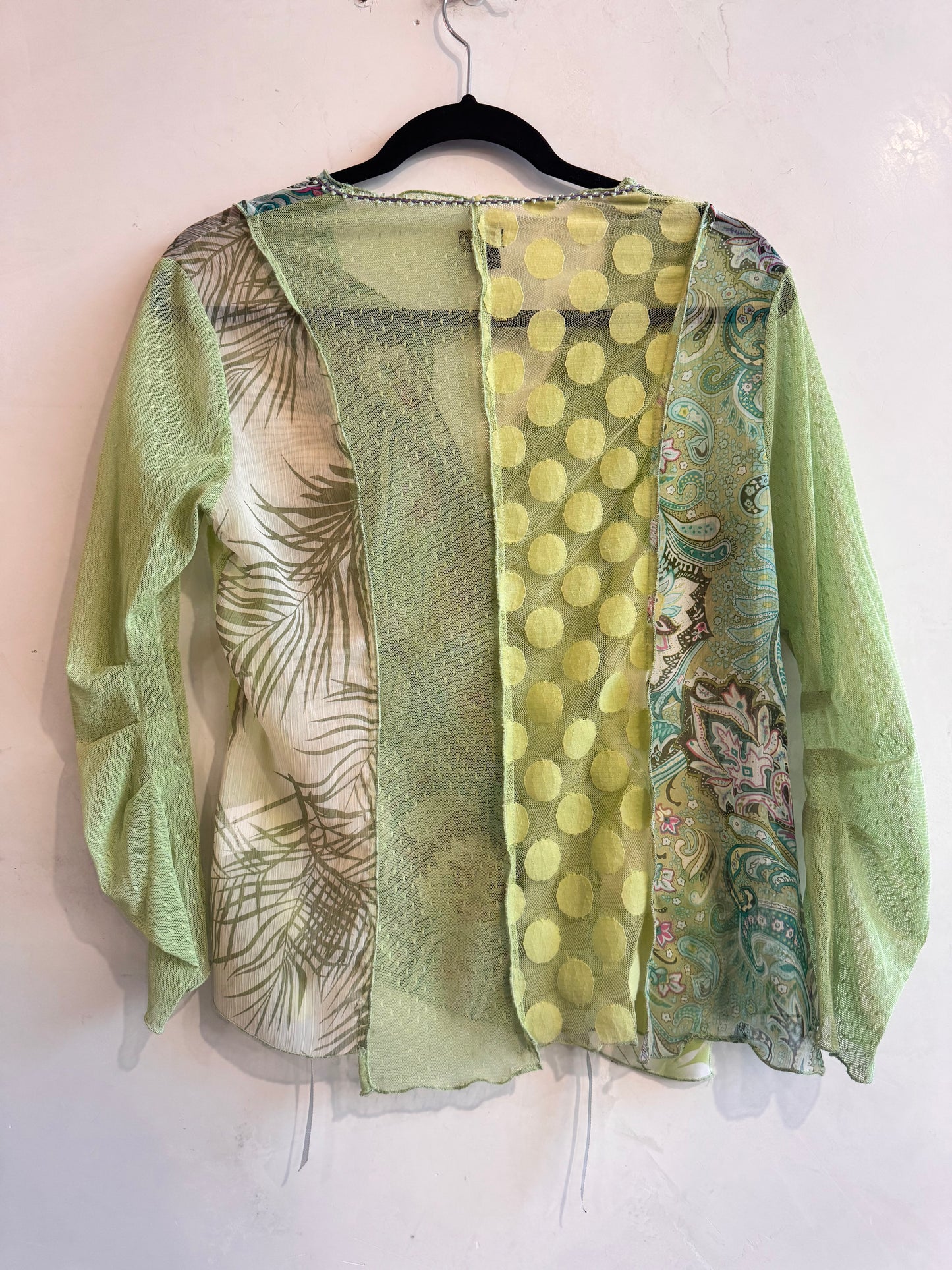 Threadz Green Mesh Top - size S