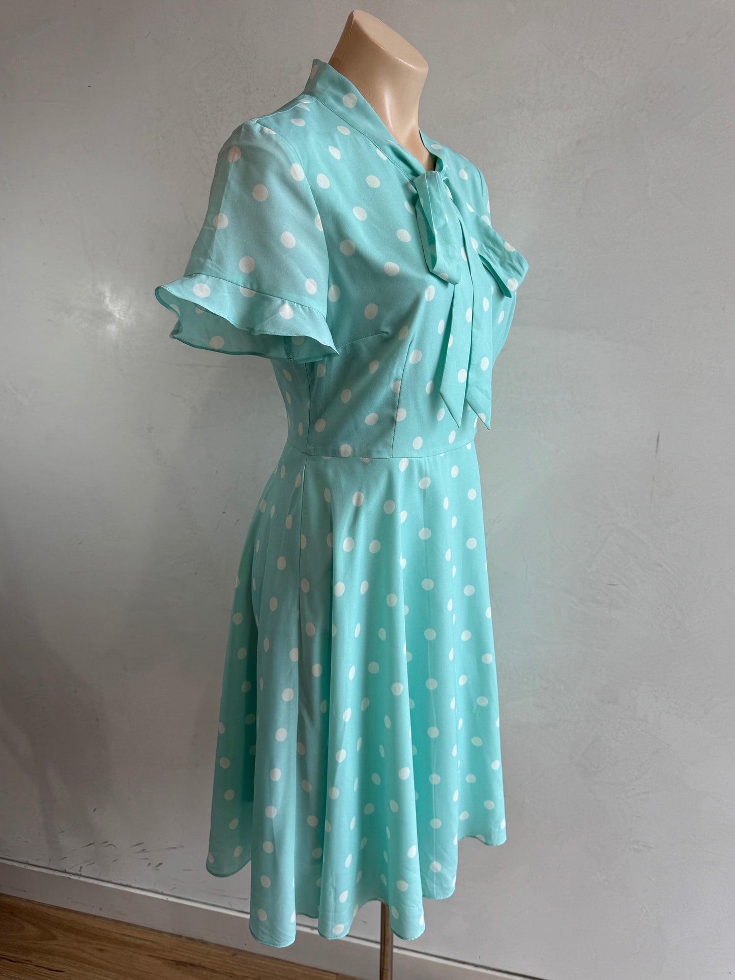 Alannah Hill blue polka dot dress - size 10