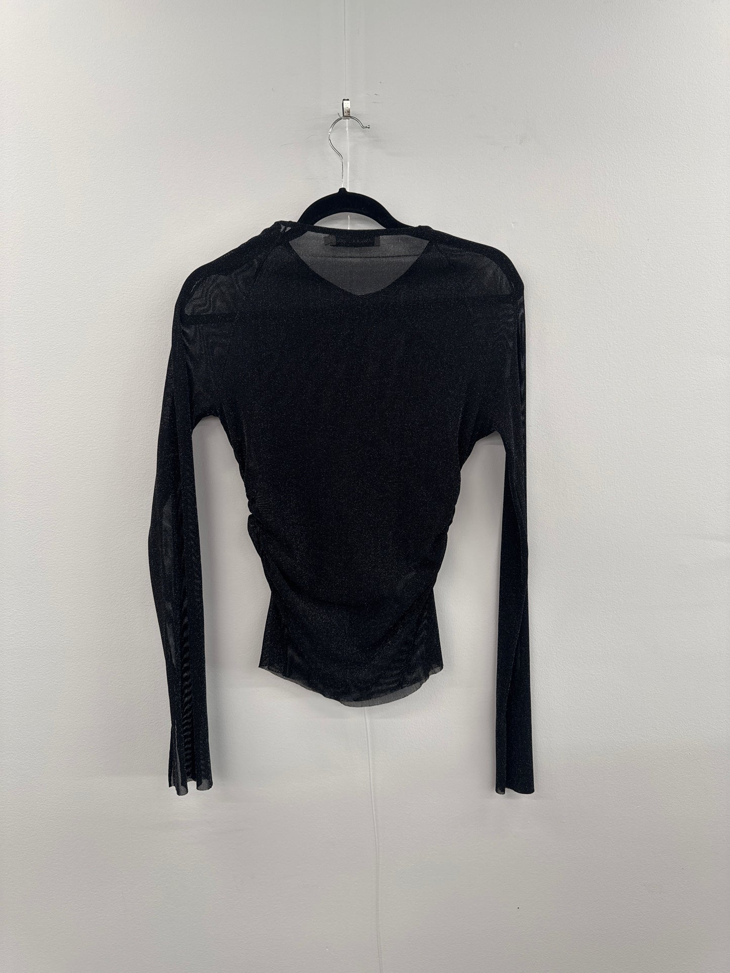C&M Black Mesh Top - size 14
