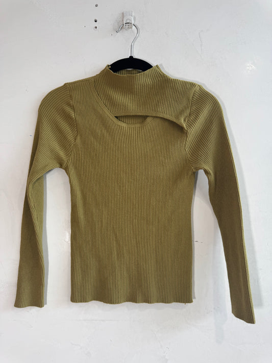 Green Cutout Knit Top - size xS