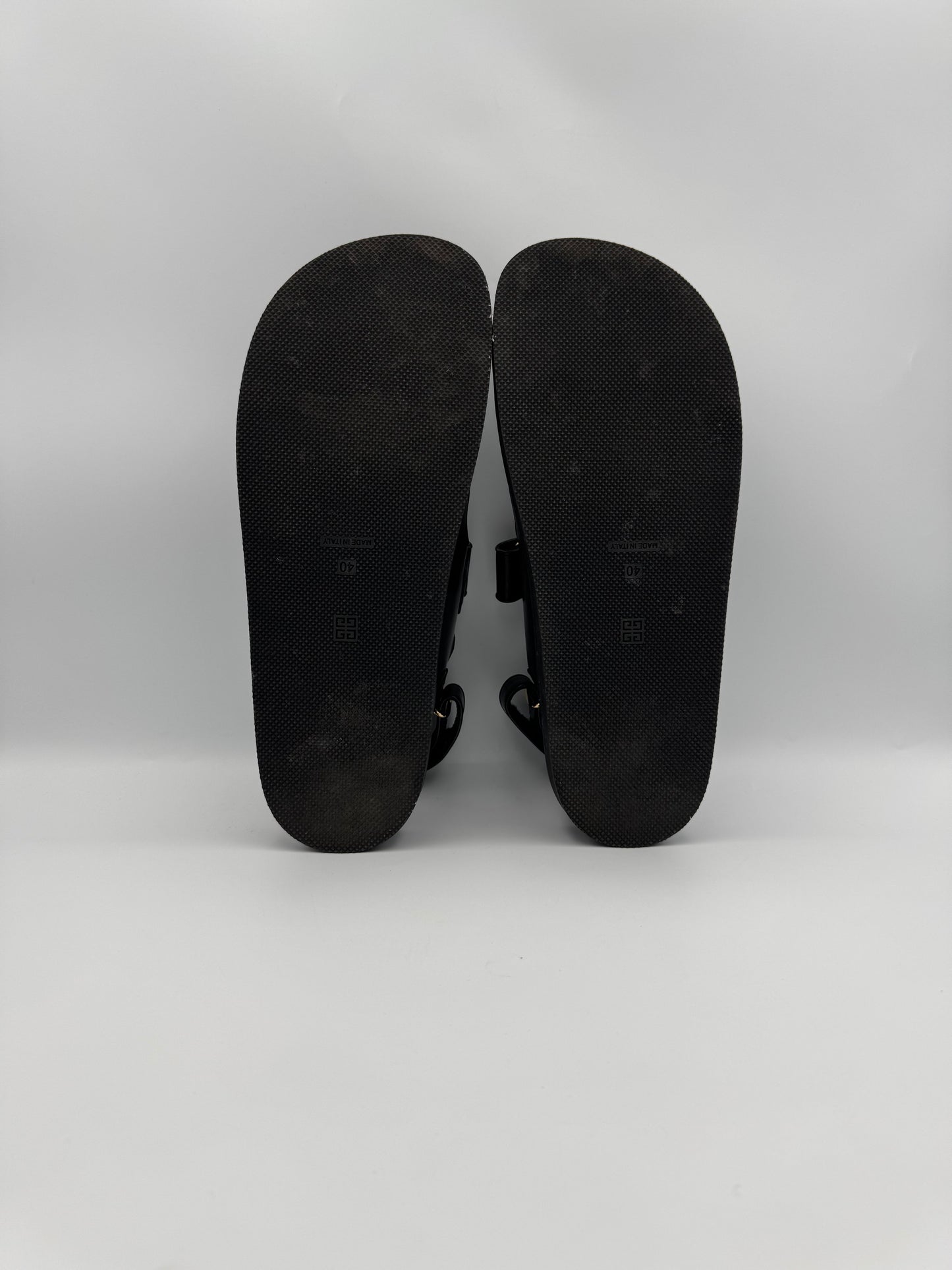 GIVENCHY Black Leather Sandals Size 40
