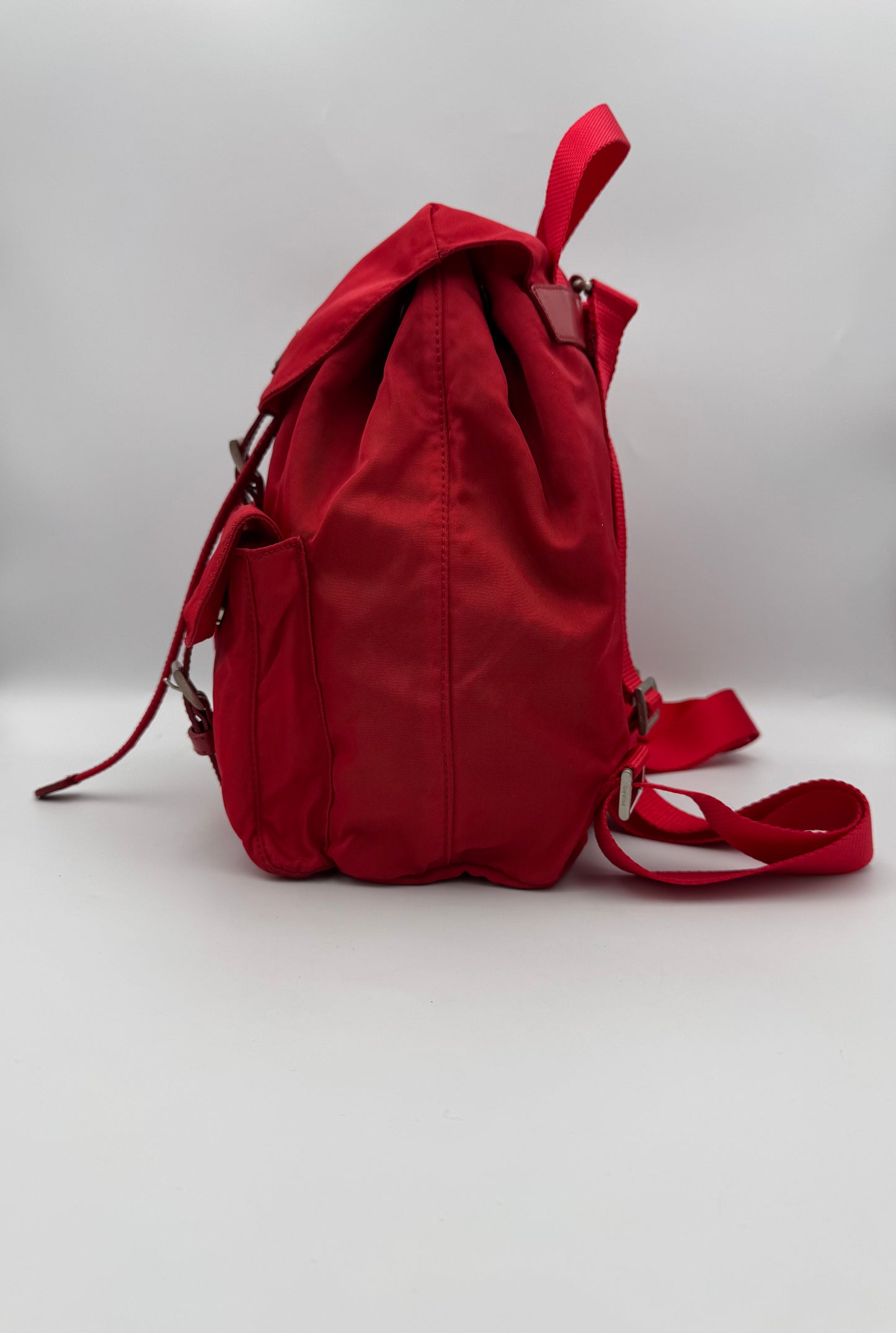 PRADA Red Vela Small Backpack