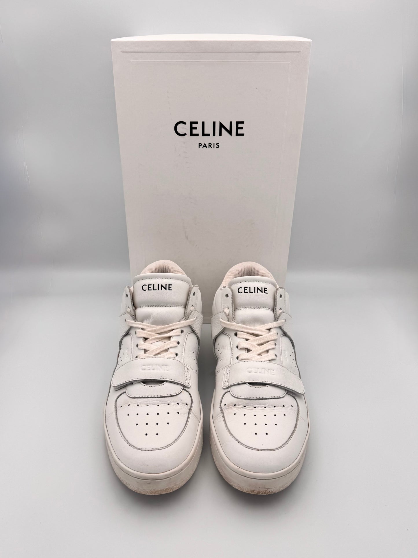 Celine White Mid Sneakers CT-02 Trainer Size 39