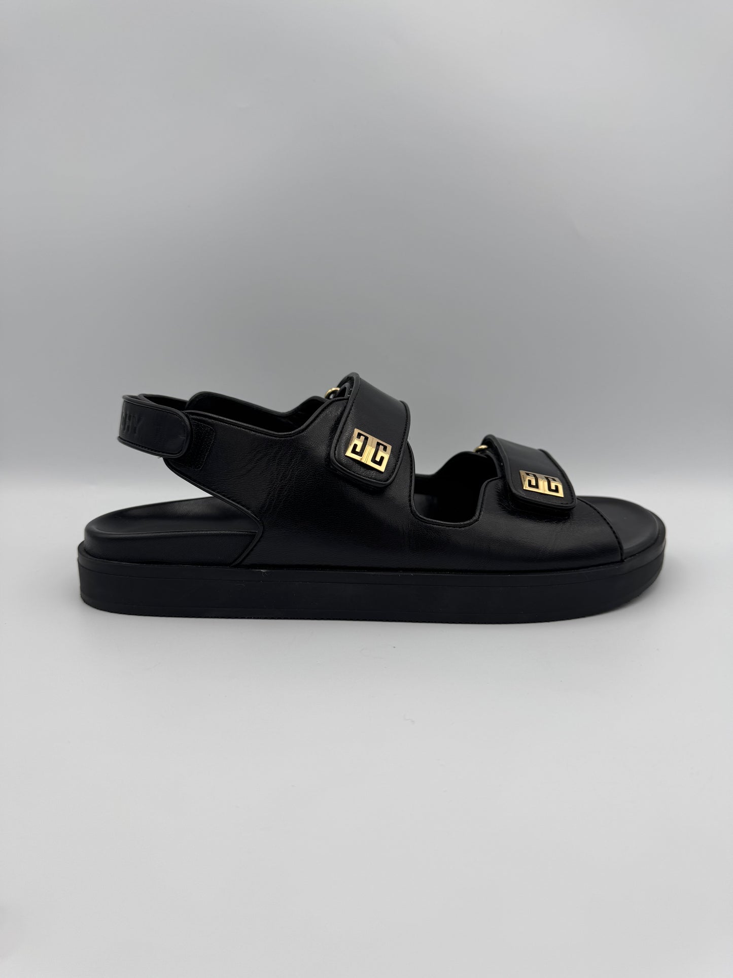 GIVENCHY Black Leather Sandals Size 40