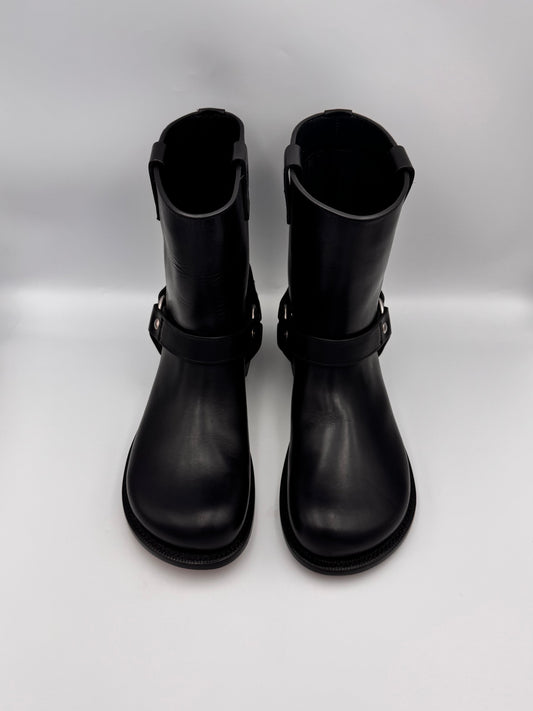 LOEWE Campo Anagram Embossed Biker Boot Size 39