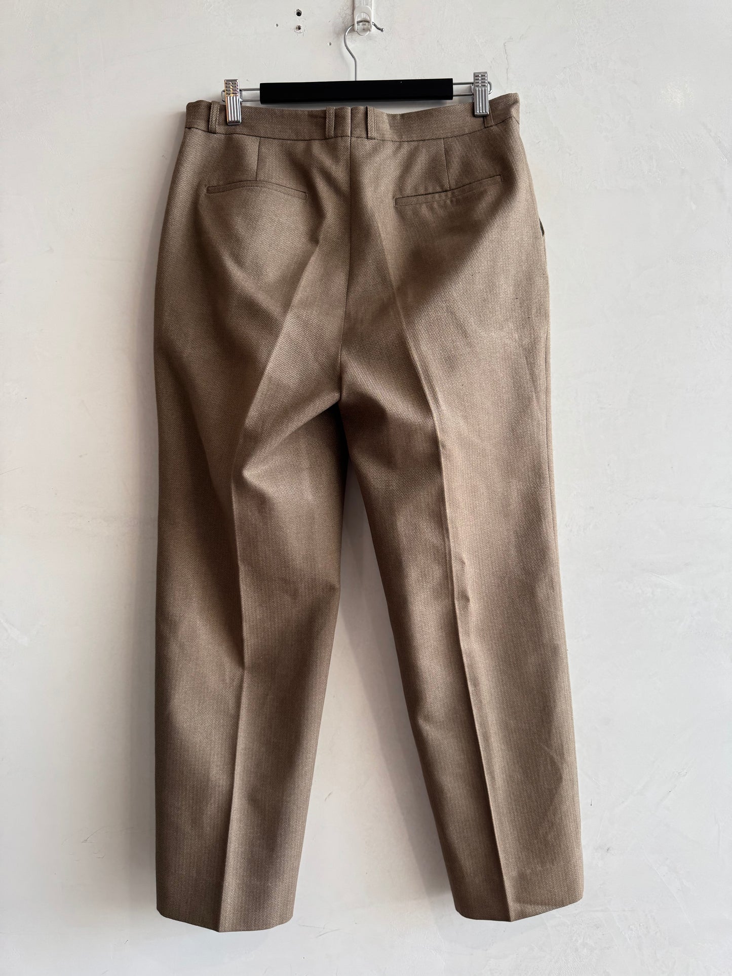 Vintage Bespoke beige pleated pants - size M
