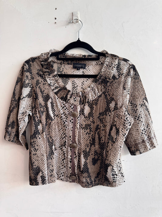 Kamiko Snake Print Top - size 12