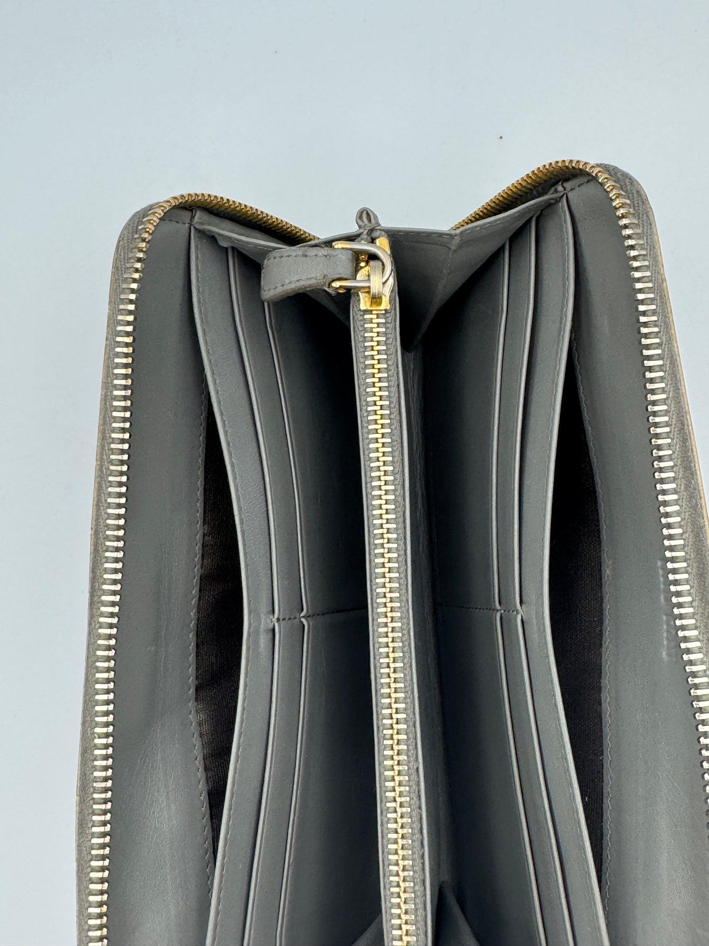 MIU MIU Taupe Zip Around Wallet