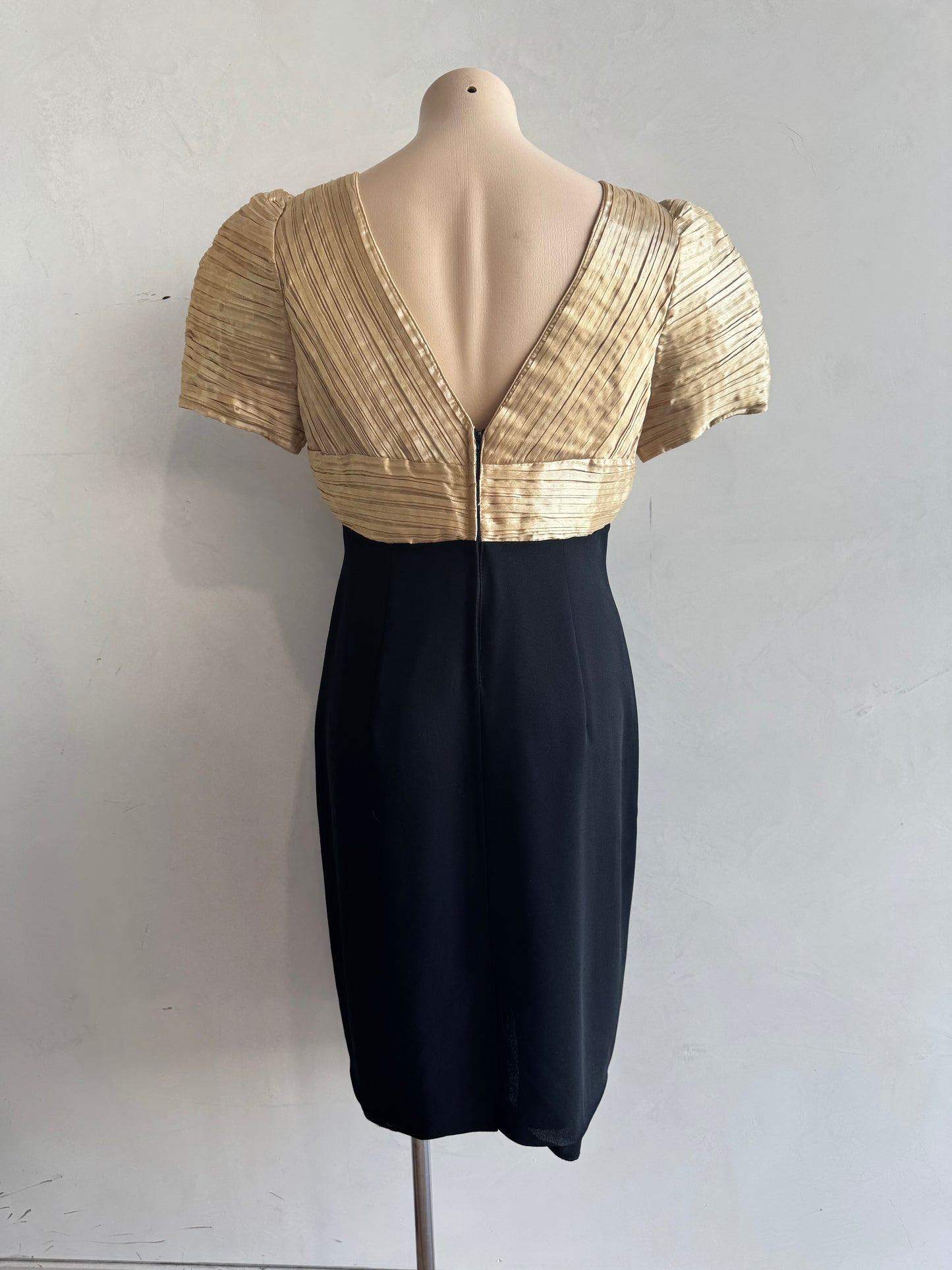 Vintage Mr. K & Co. Gold trim evening dress - size L