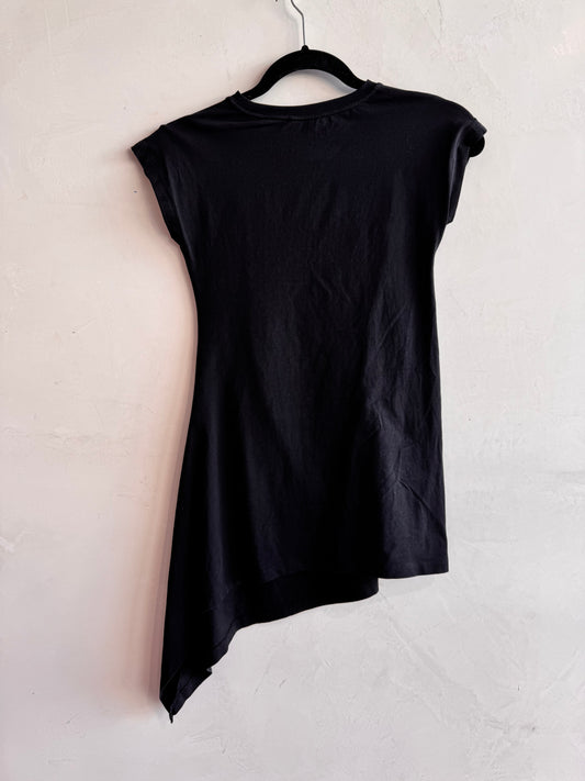 Elise Kids Black Asymmetrical Top- size XS