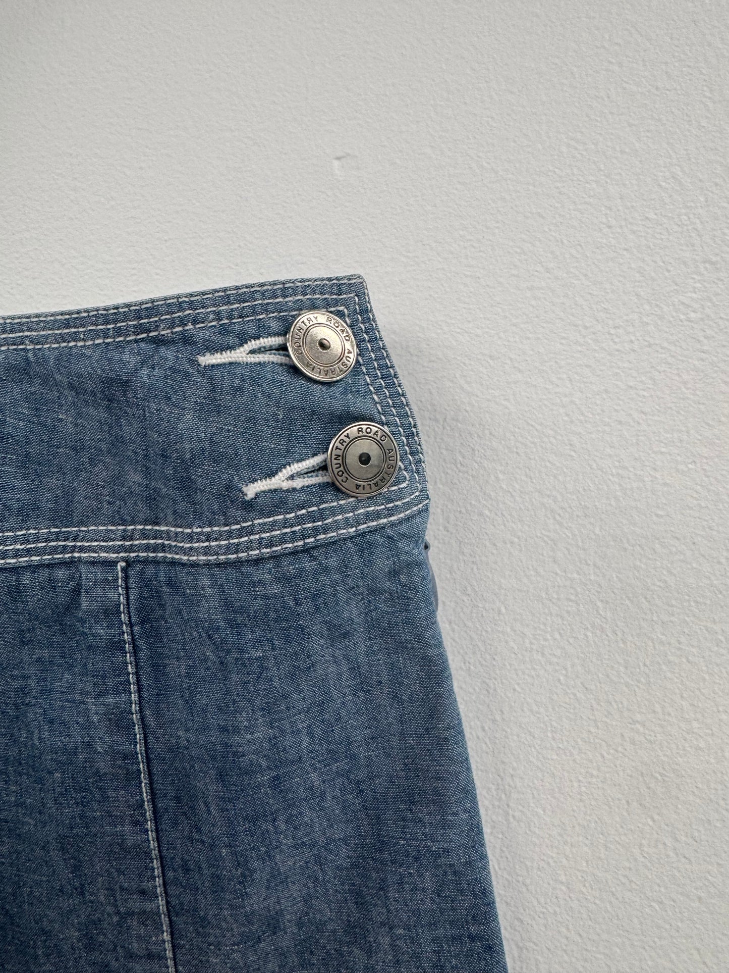 Vintage Country Road Chambray Skirt - size 10