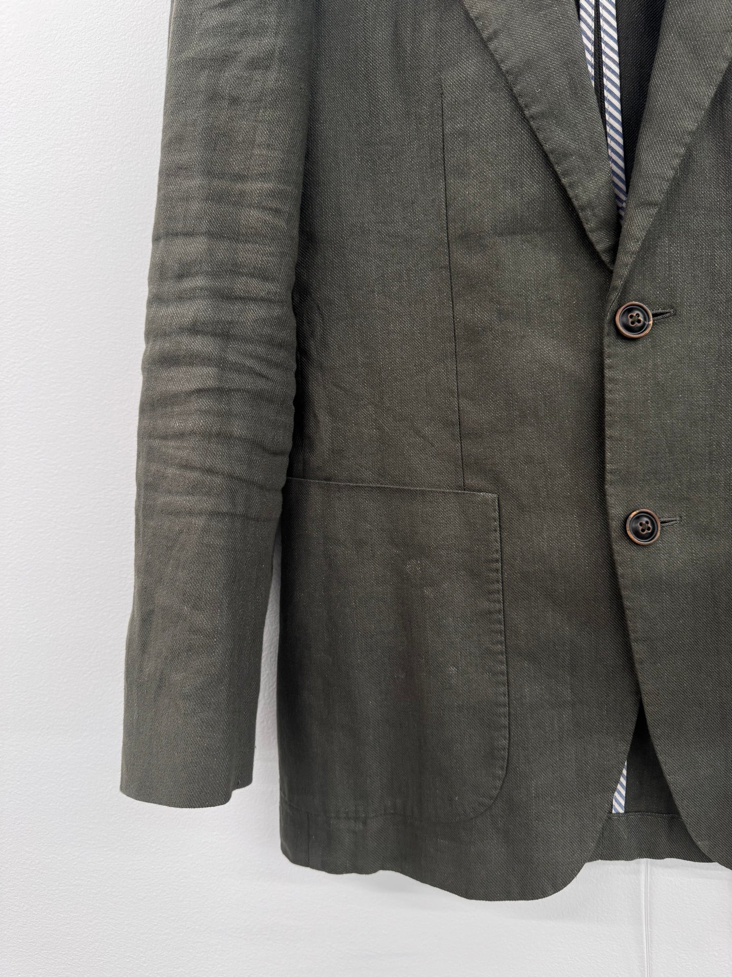 MJ Bale Olive Linen Blazer - Size 36