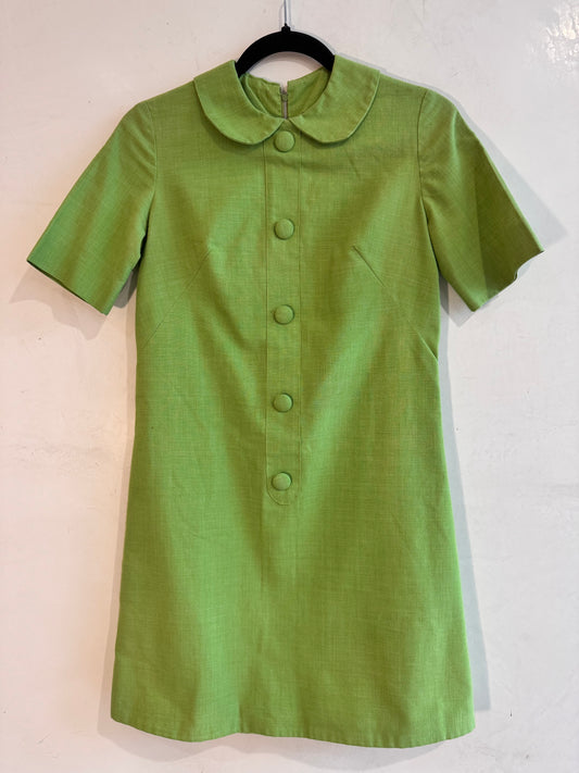 Retro Green Apple Mini Dress - size 8