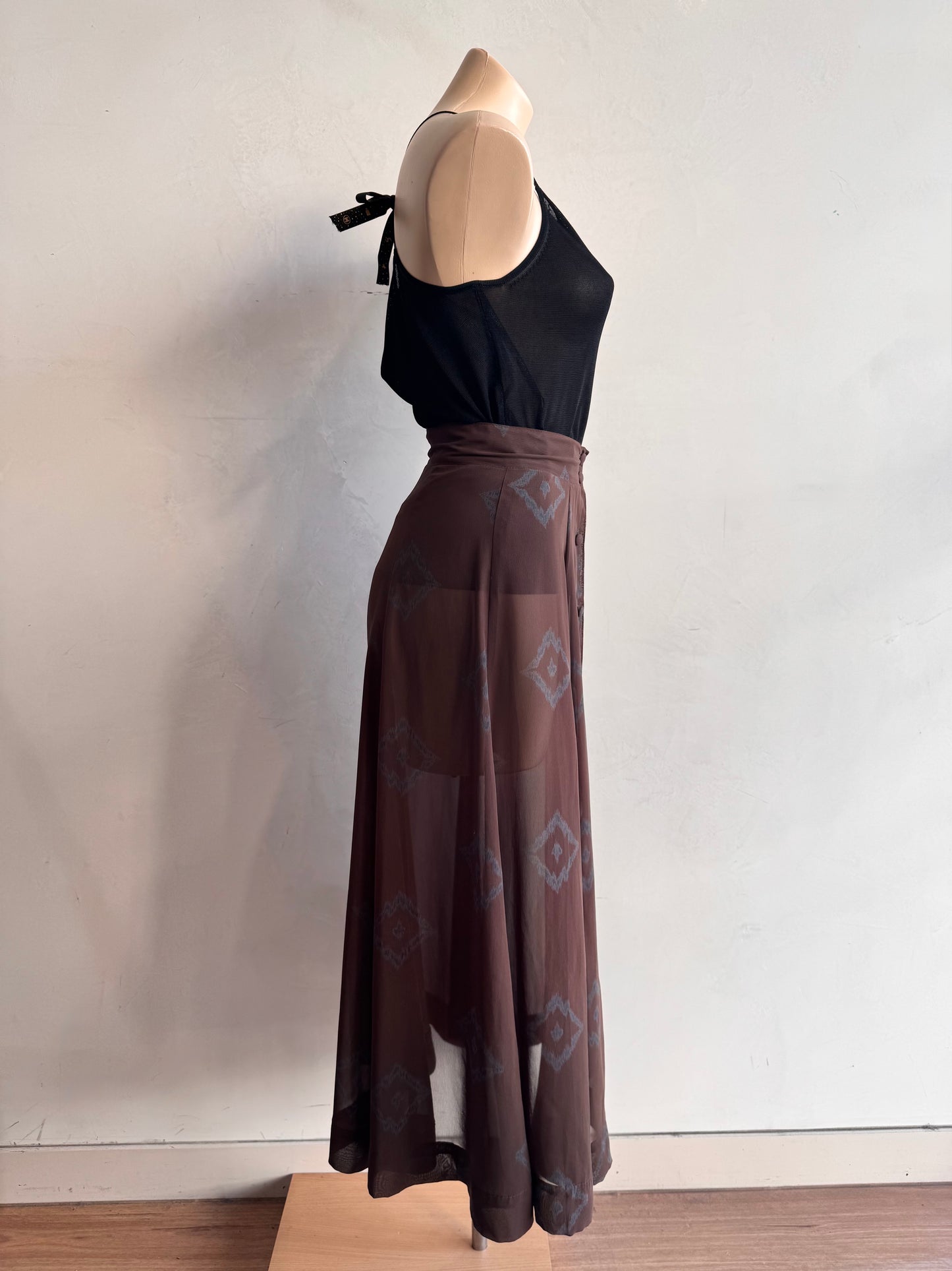 Brown semi sheer skirt - size XS