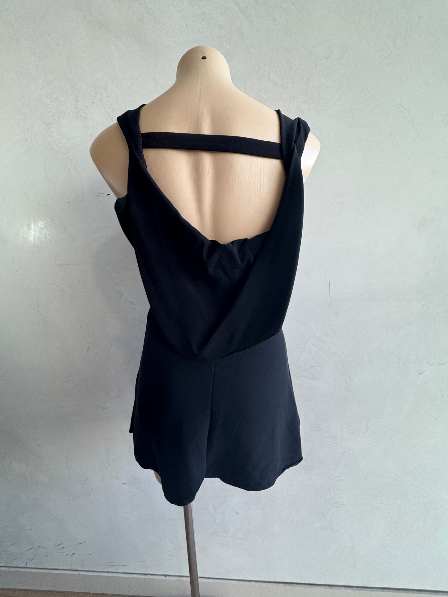 Little black dress with draped back - size XS