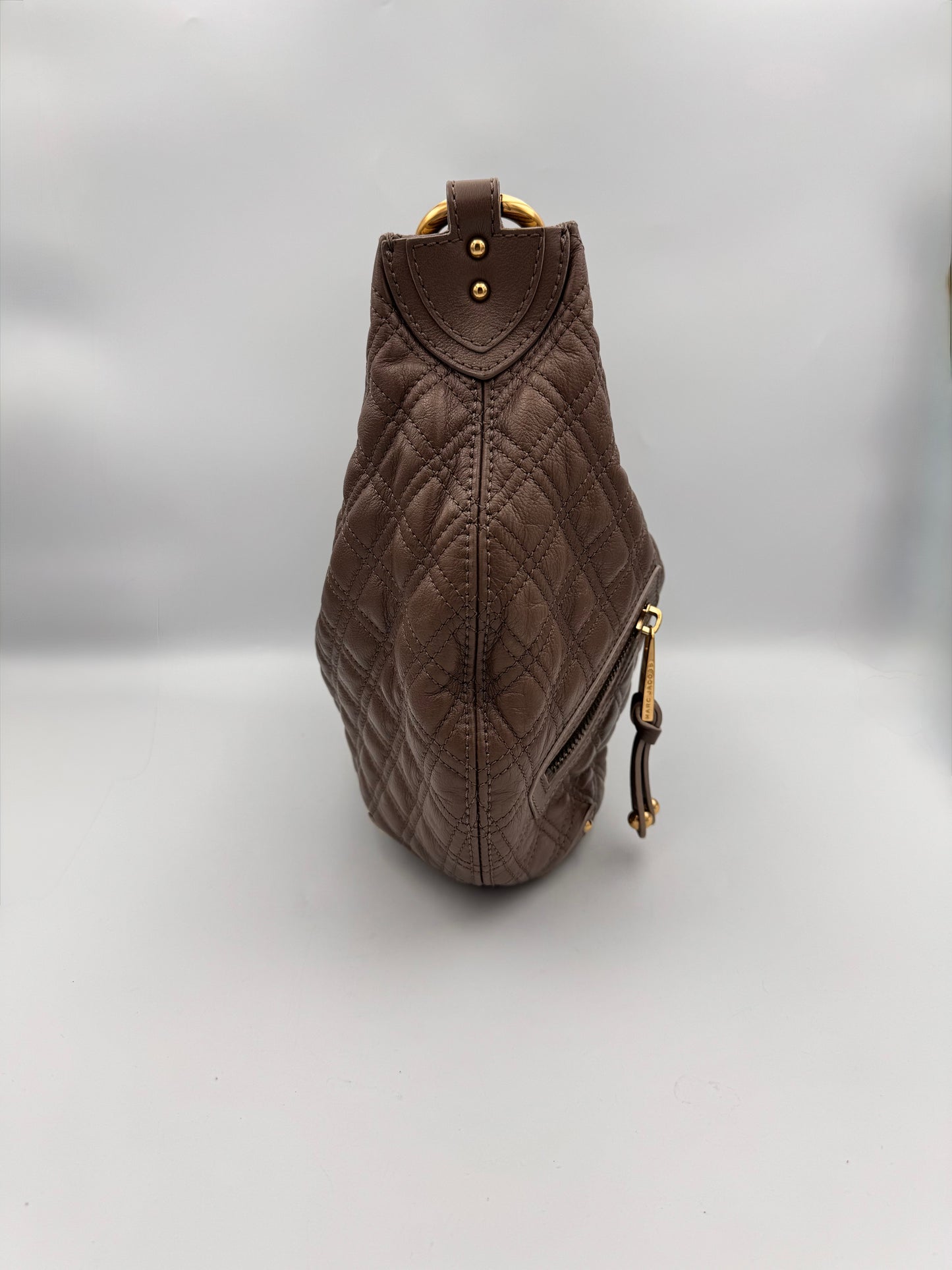MARC JACOBS Hobo Banana Calf Leather Bag in Mouse