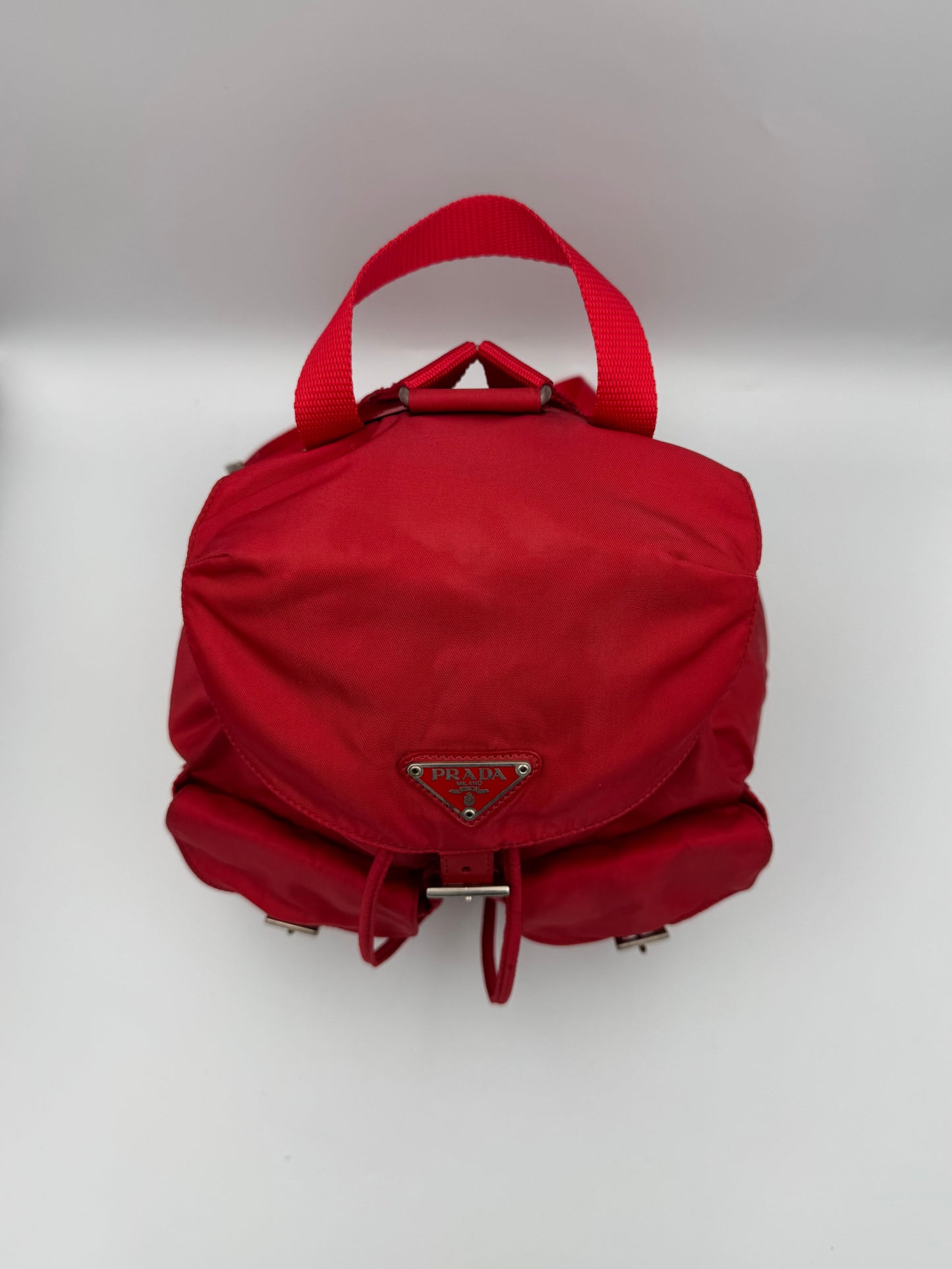 PRADA Red Vela Small Backpack