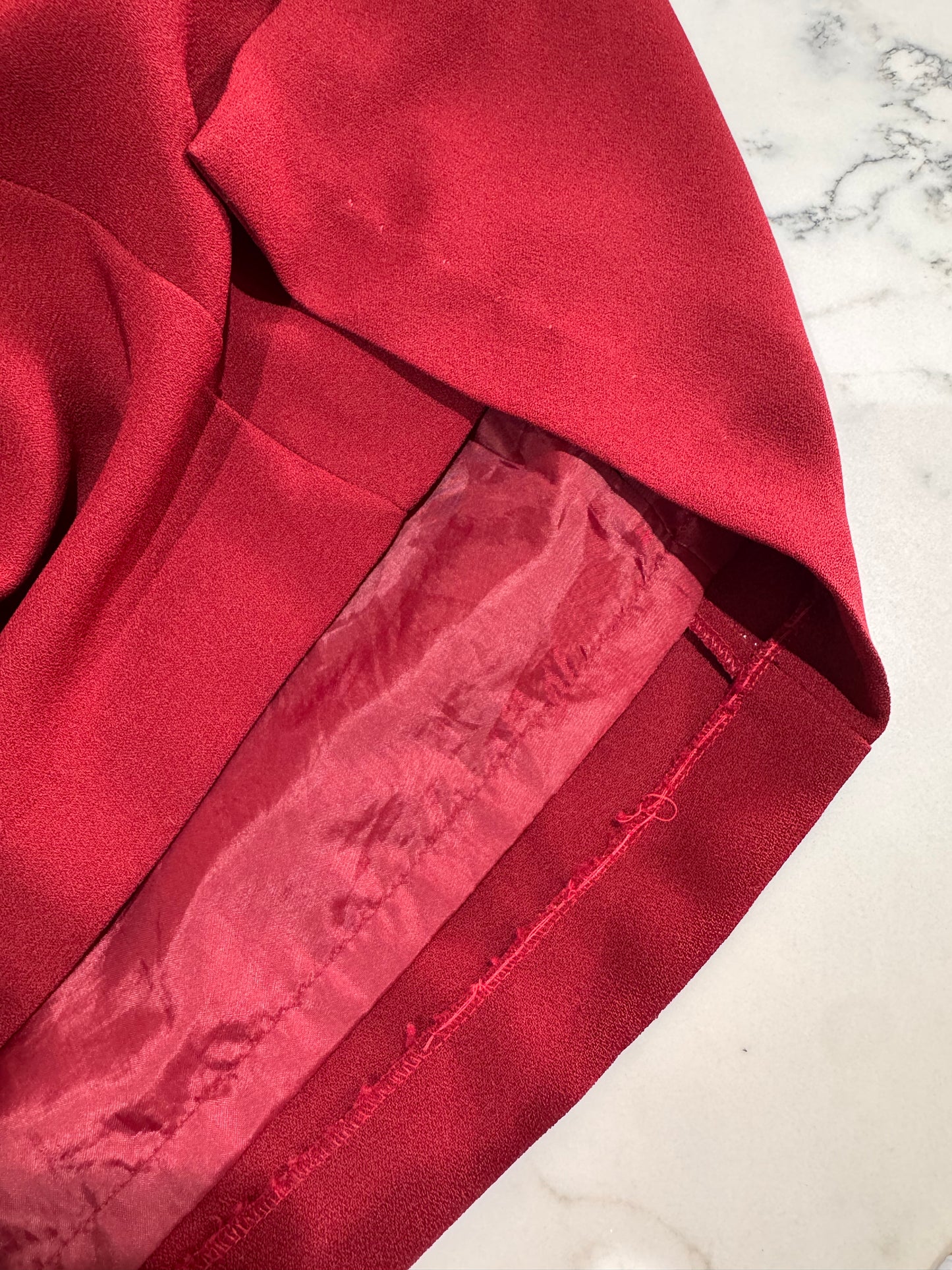 Vintage Jacqui E Red Maxi Skirt With Slits - size M