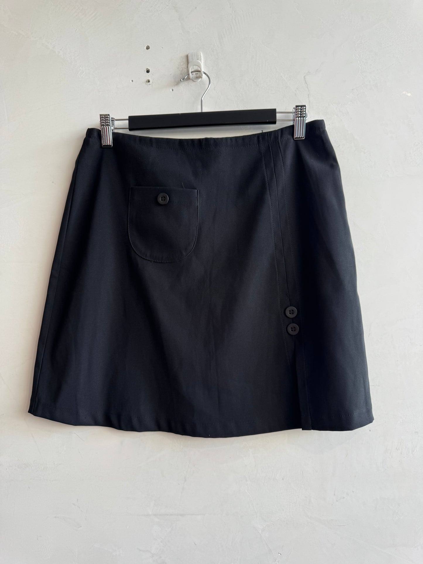 TNT Black mini skirt with side slit- size 12