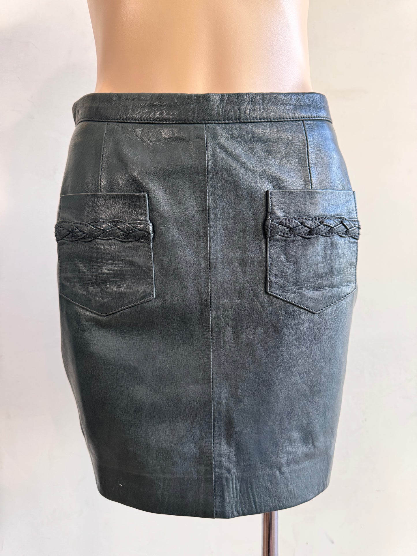 Ryder Teal Leather Skirt - size 10