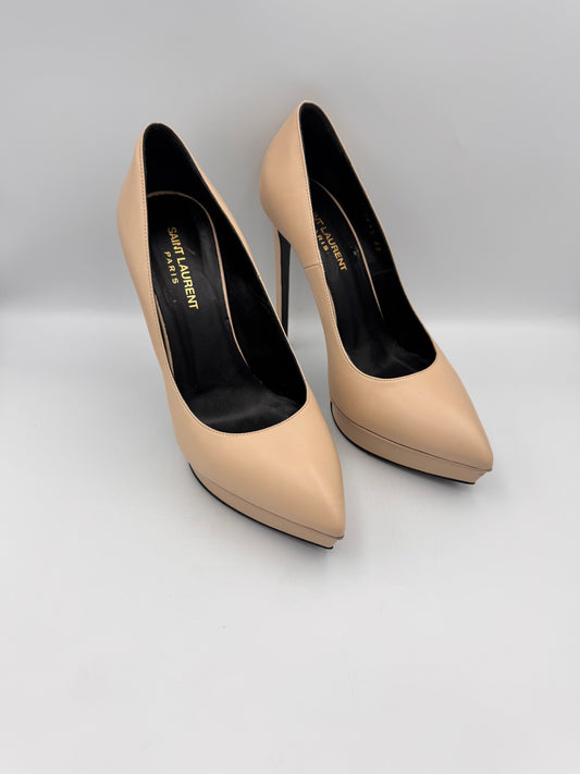Saint Laurent Beige Platform Pump Size 39