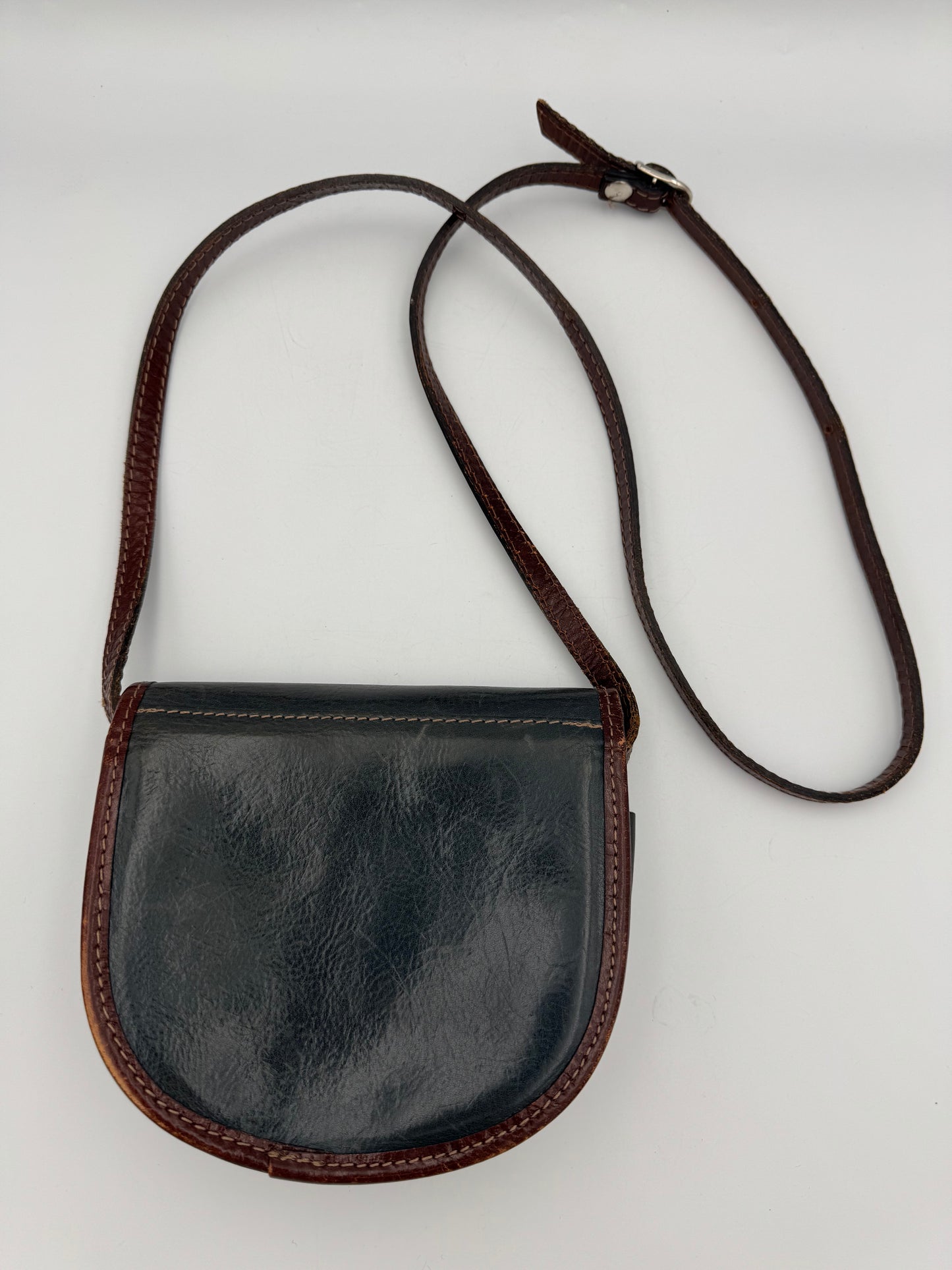 Vintage Vera Pelle Teal Mini Crossbody