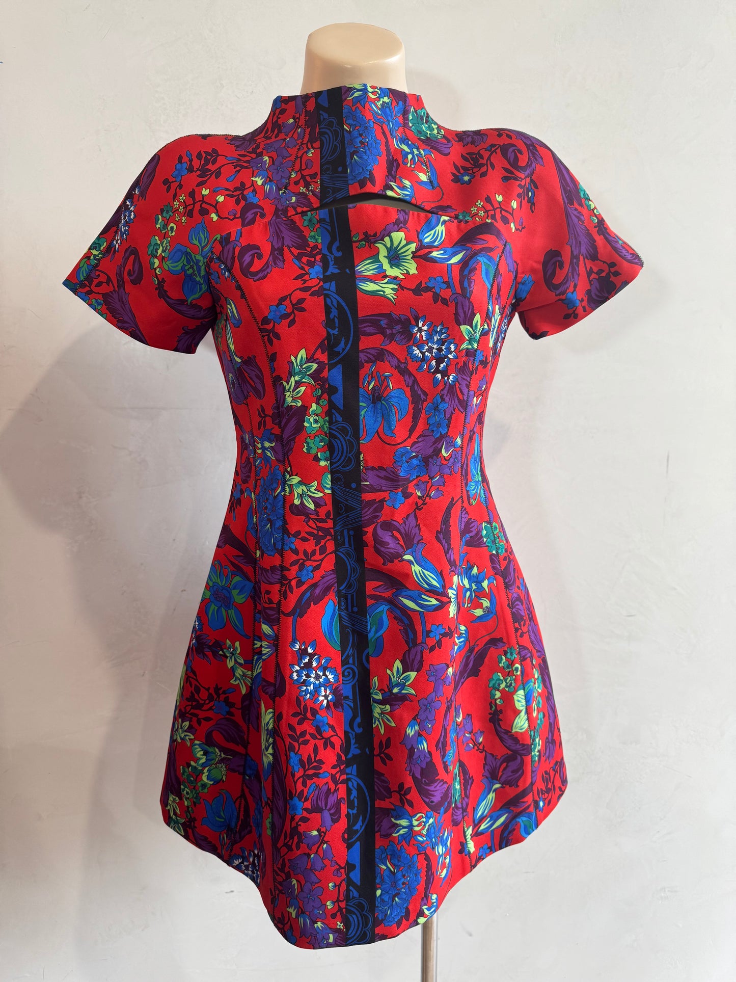 Versace multi print mini dress - size L