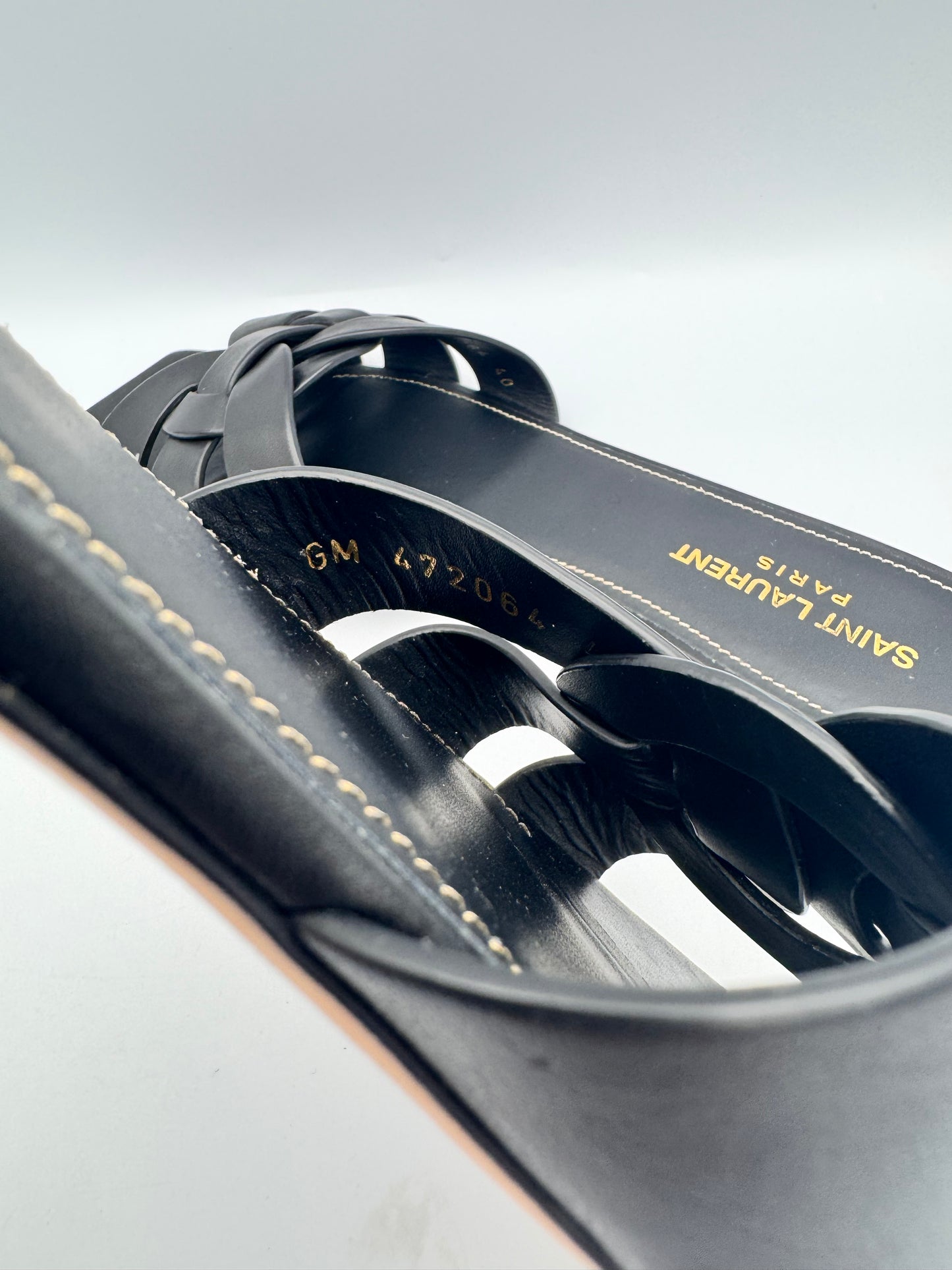 Yves Saint Laurent Black Slides Size 40