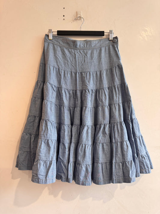 Marc Jacobs Tiered Denim Midi Skirt - size 2