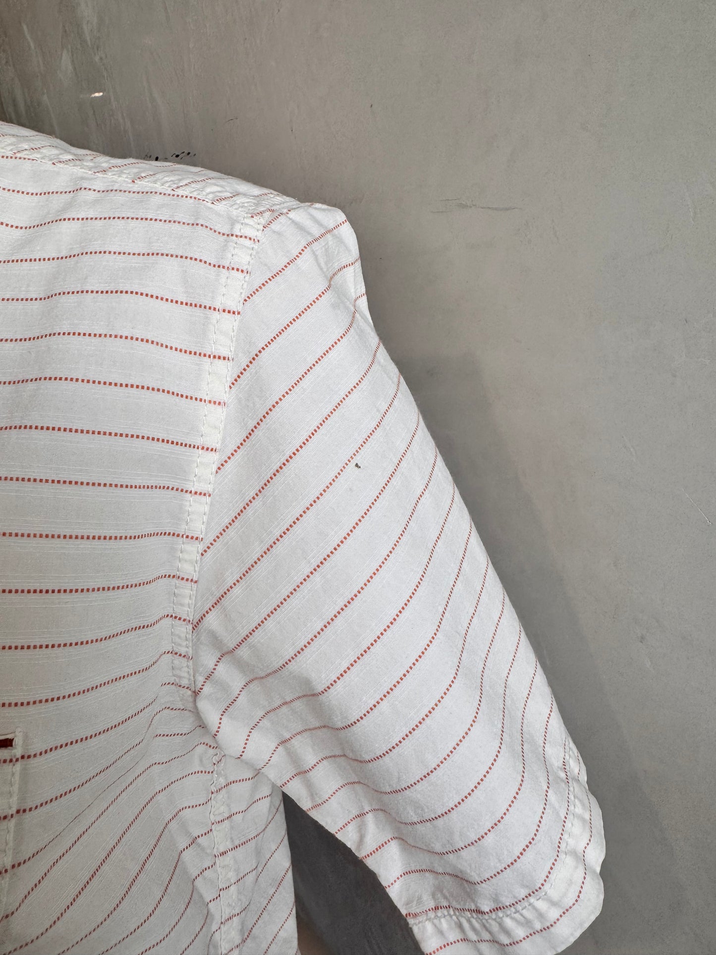 Upcycled IXIZ Oranges and Cream stripe shirt - size S