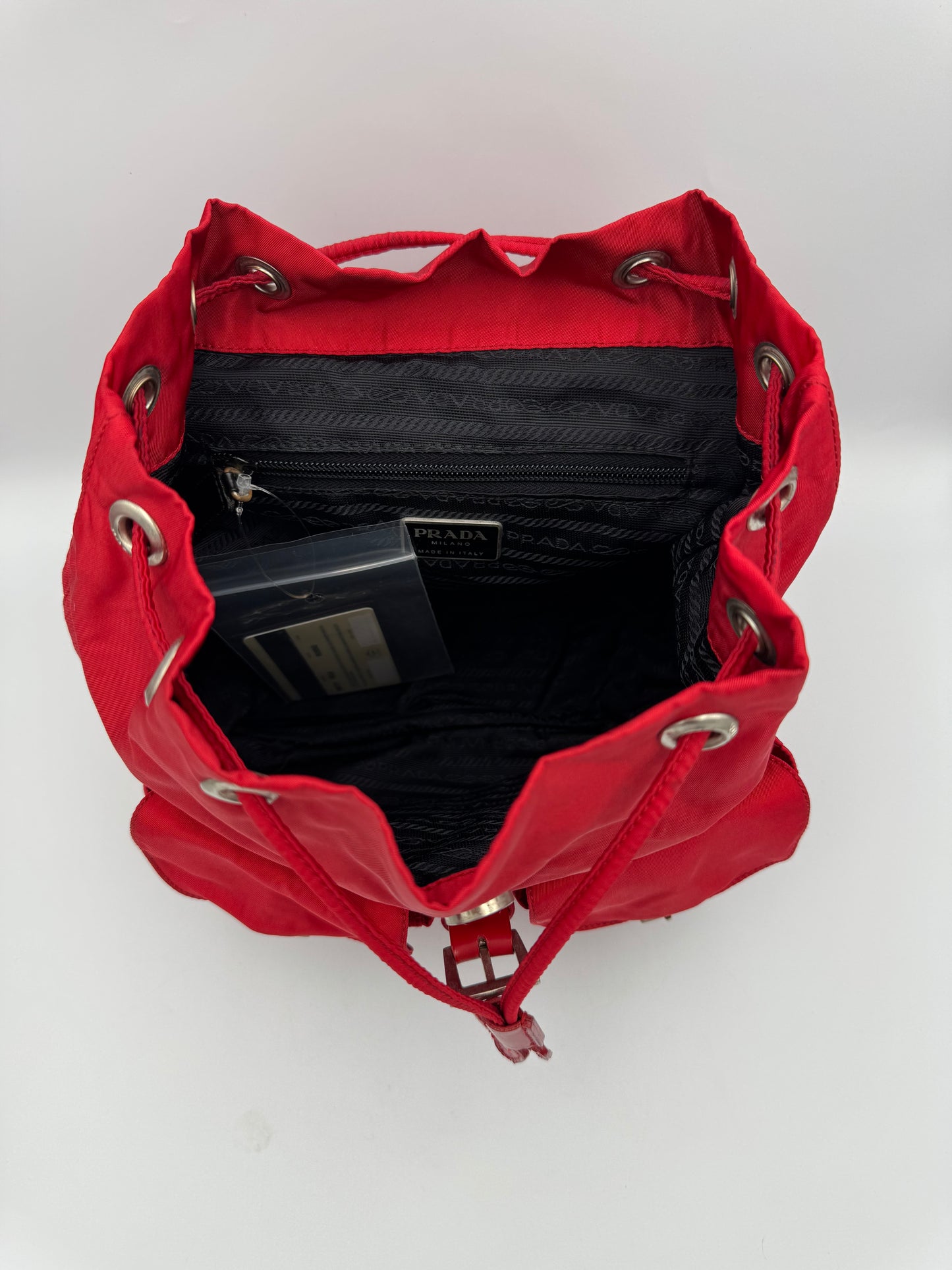 PRADA Red Vela Small Backpack