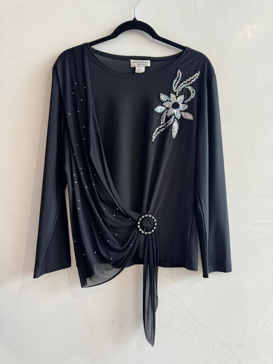 Kate Harris sequin black top - size S