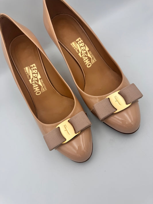 Salvatore Ferragamo Nude Patent Size 7.5